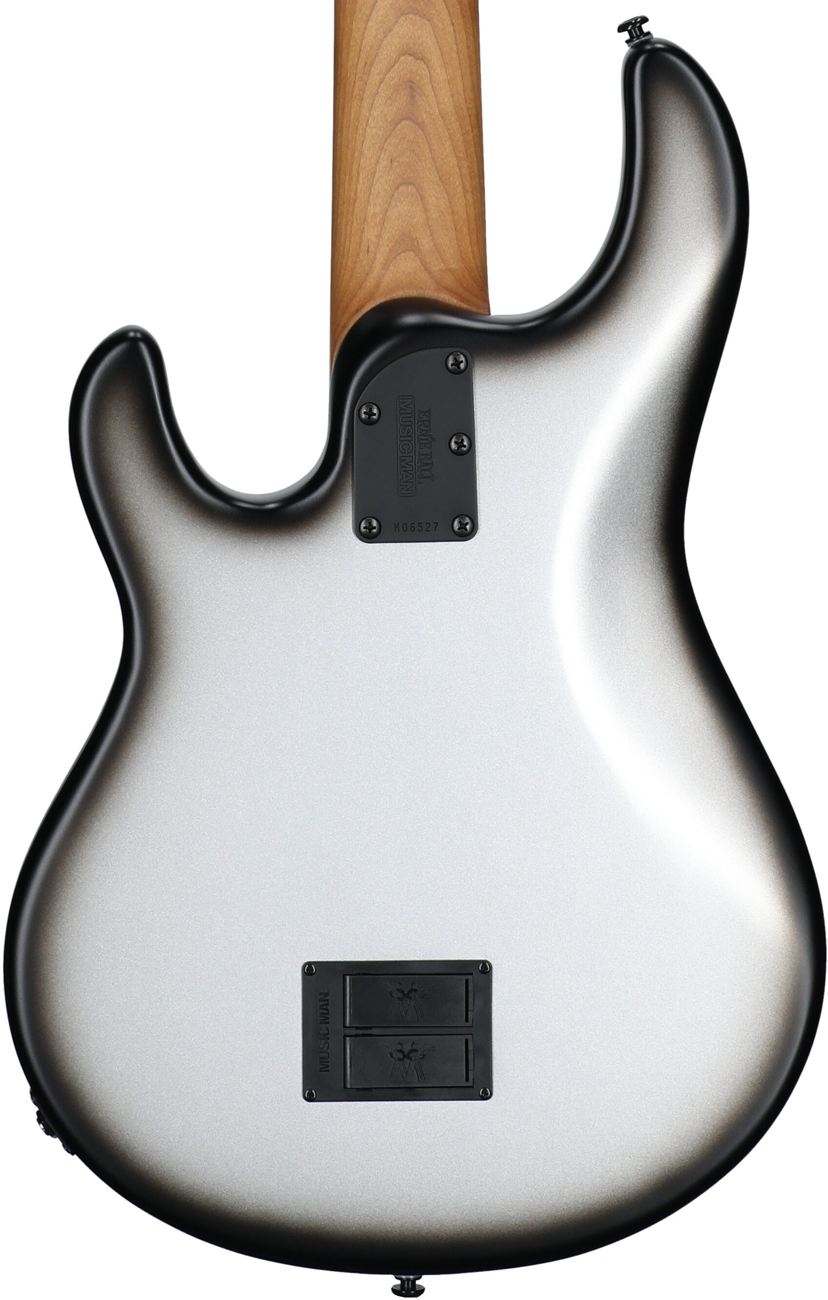 Ernie Ball Music Man StingRay 5 Special Electric Bass, 5-String (with Case), Black Rock, Serial Number K06527, Body Straight Back
