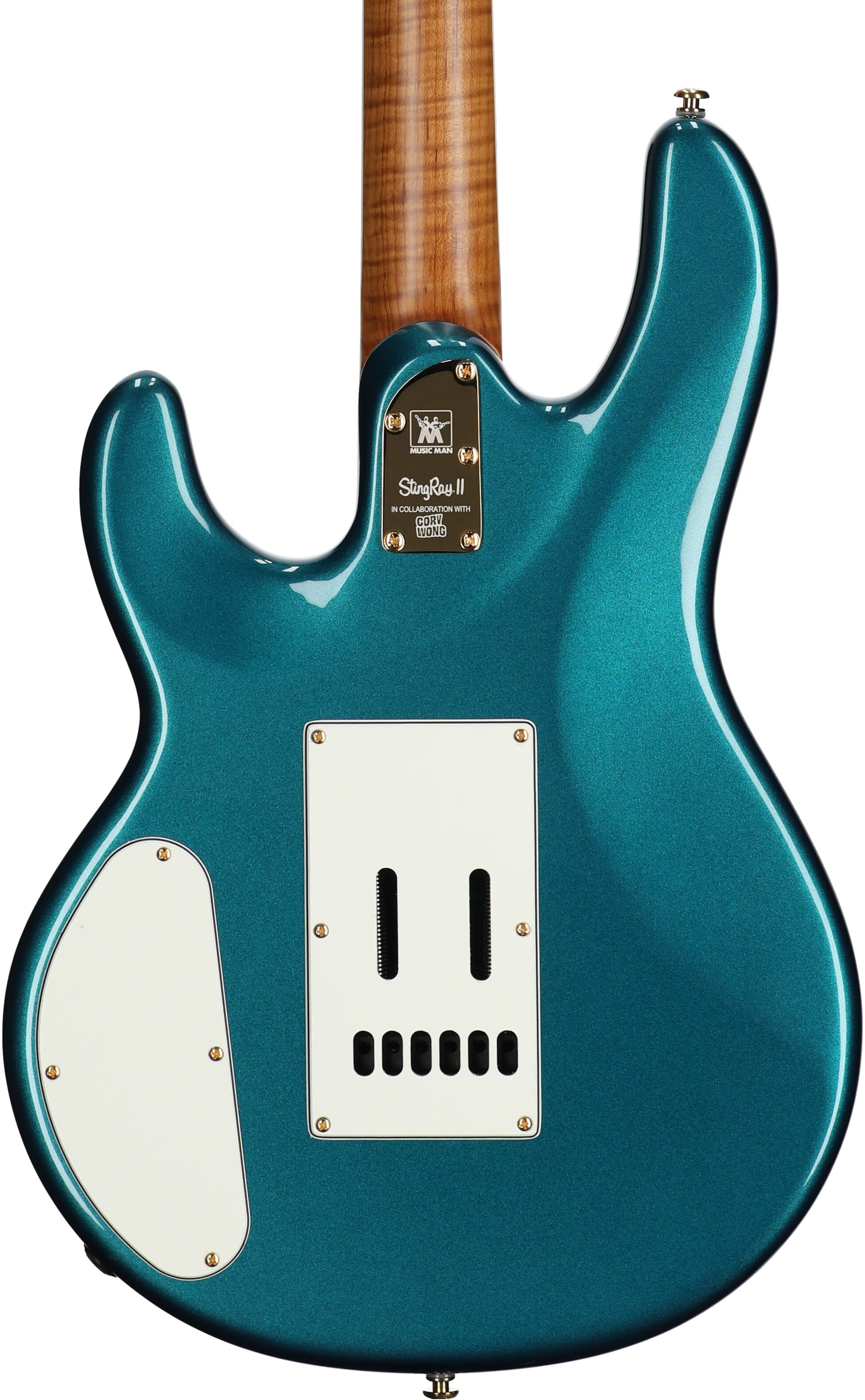 Ernie Ball Music Man StingRay II Cory Wong Deluxe Electric Guitar, Pine Green, Serial Number S12335, Body Straight Back