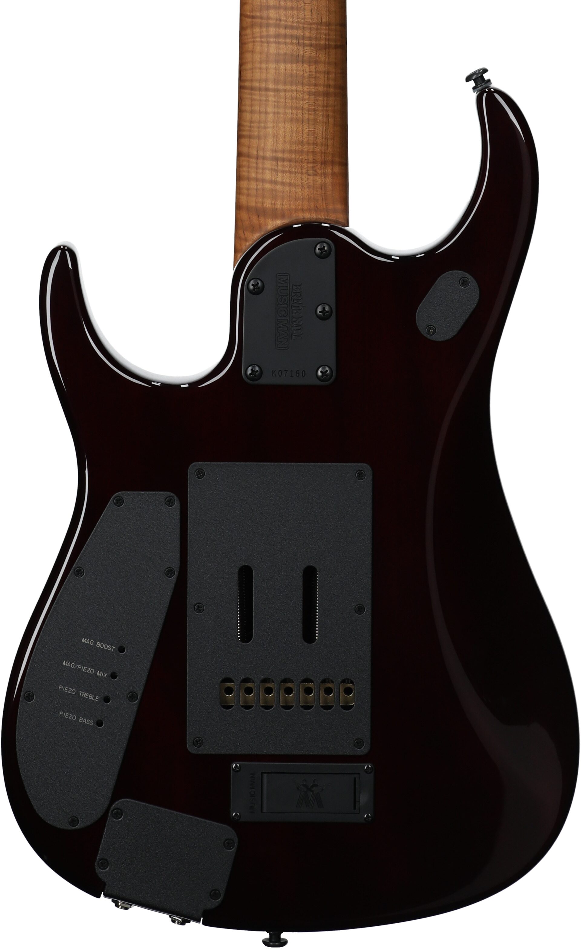 Ernie Ball Music Man John Petrucci JP15 7 Electric Guitar, 7-String (with Case), Amber Waves Flame, Serial Number K07160, Body Straight Back