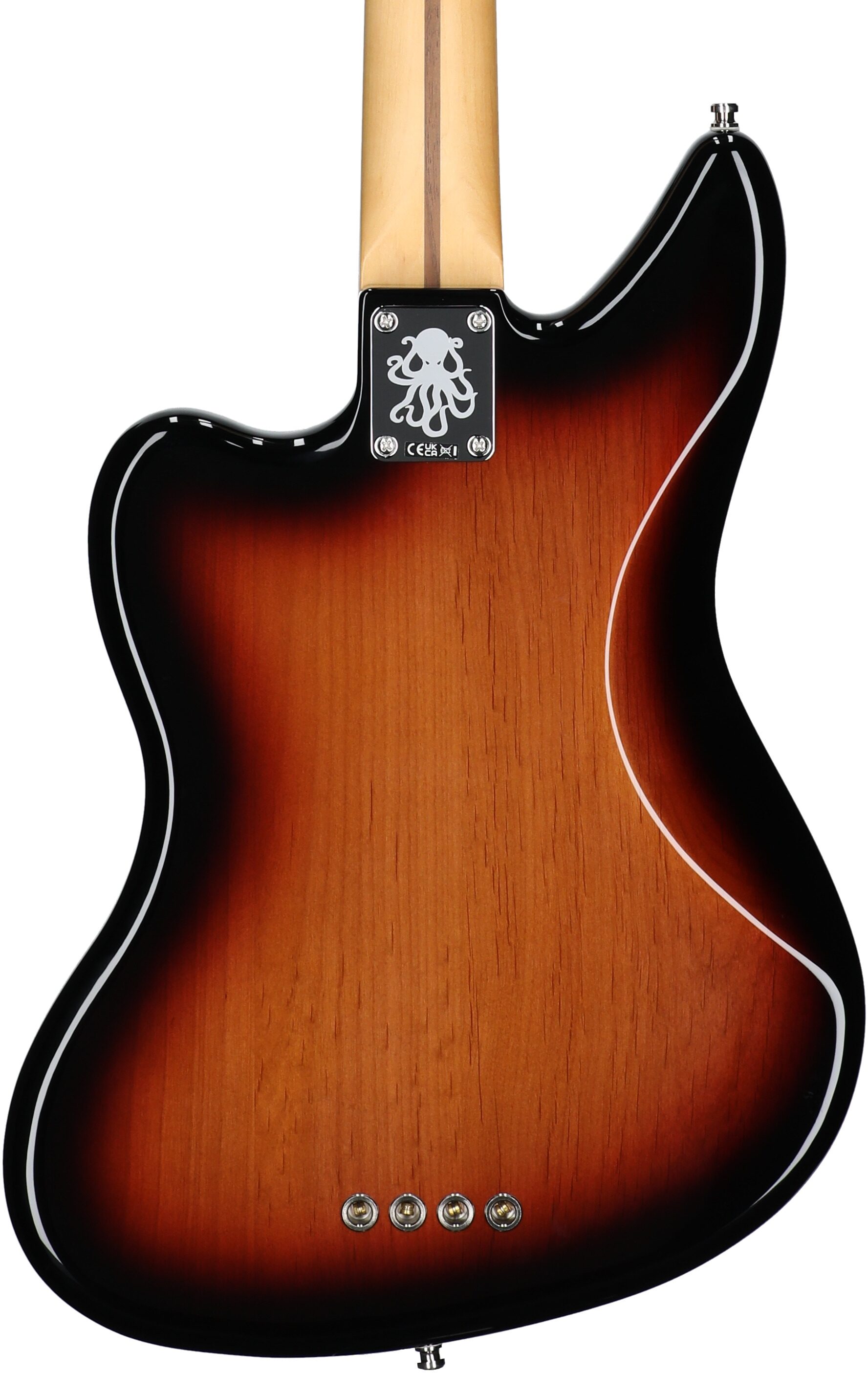 Fender Limited Edition Mark Hoppus Jaguar Electric Bass, Rosewood Fingerboard (with Gig Bag), 3-Color Sunburst, Body Straight Back