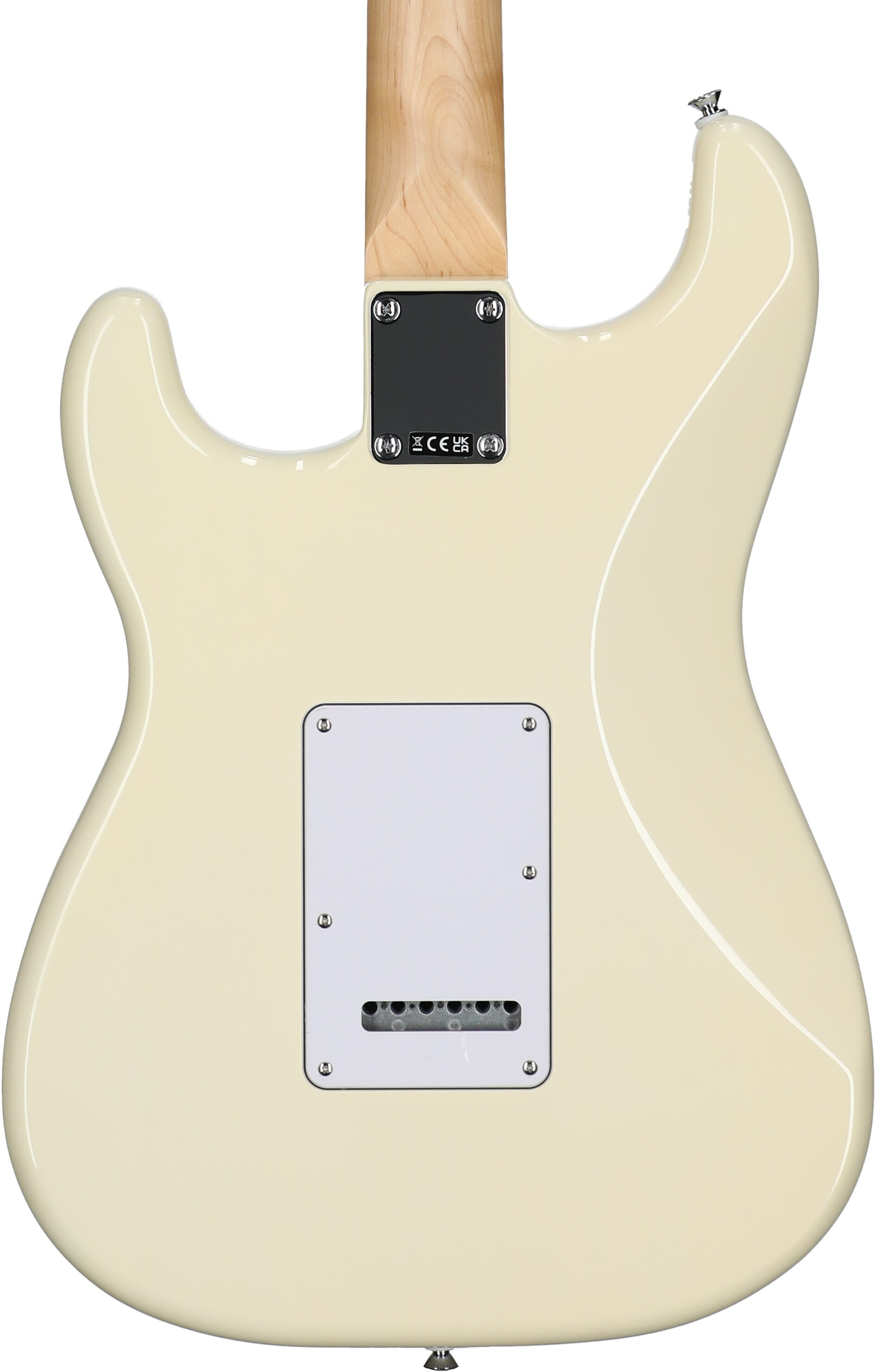 Fender Standard Stratocaster Electric Guitar, Maple Fingerboard, Olympic White, Body Straight Back