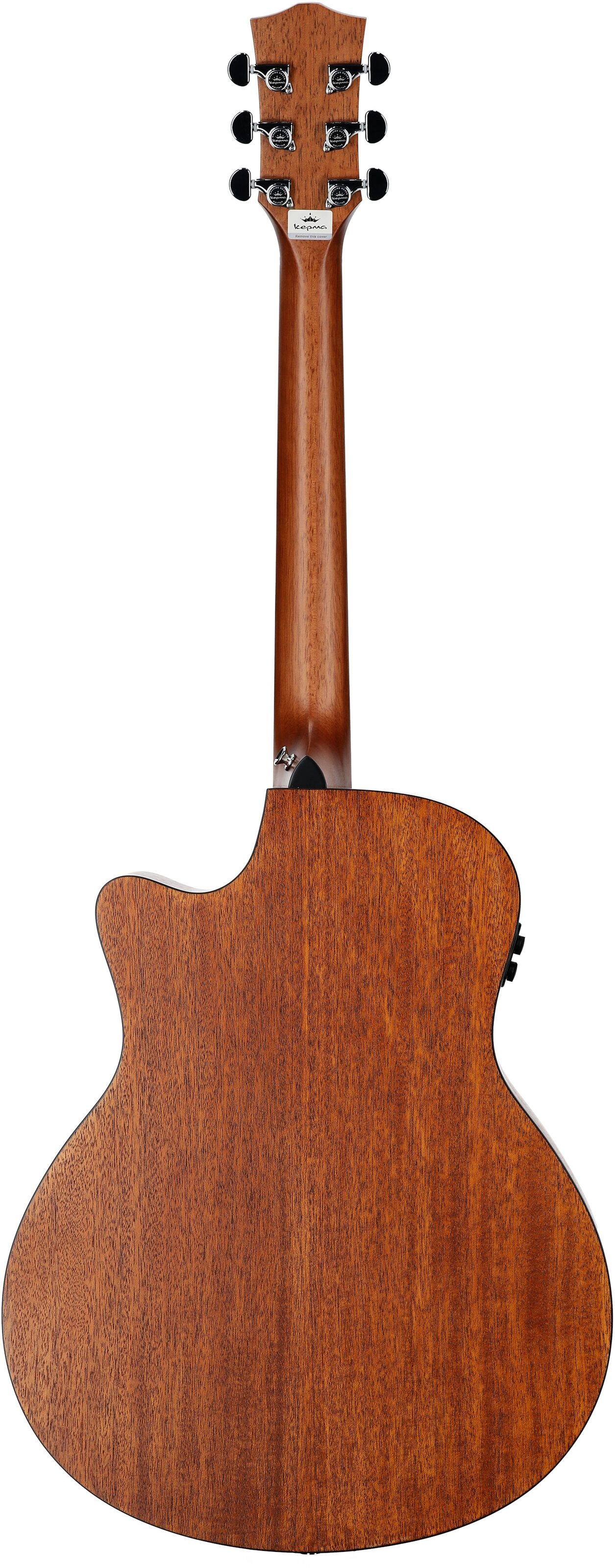 Kepma K3 Series GA3-130 Acoustic-Electric Guitar, Walnut Matte, with AcoustiFex K-10 Pickup, Body Straight Back
