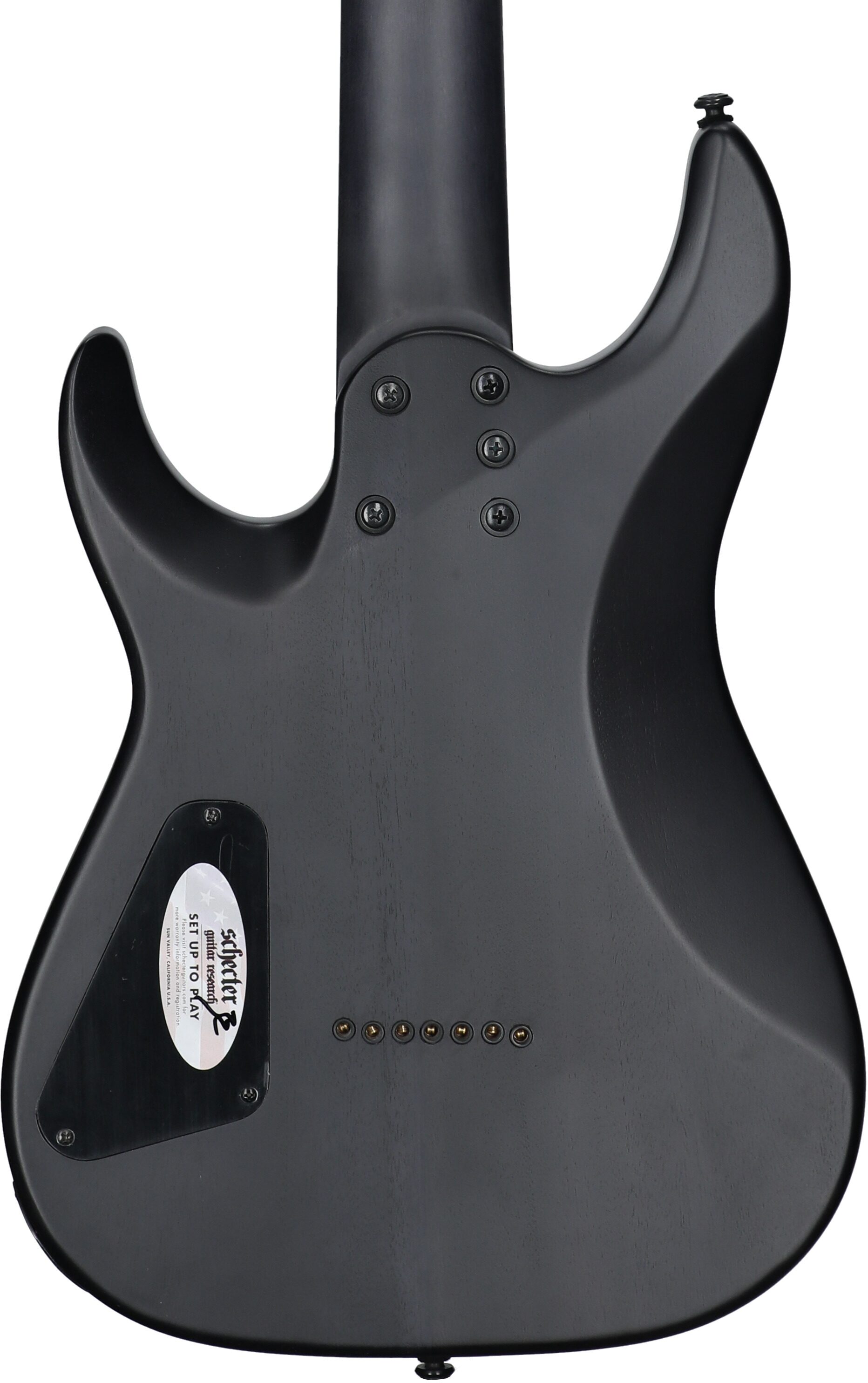 Schecter Omen Elite-7 Electric Guitar, 7-String, Charcoal, Body Straight Back