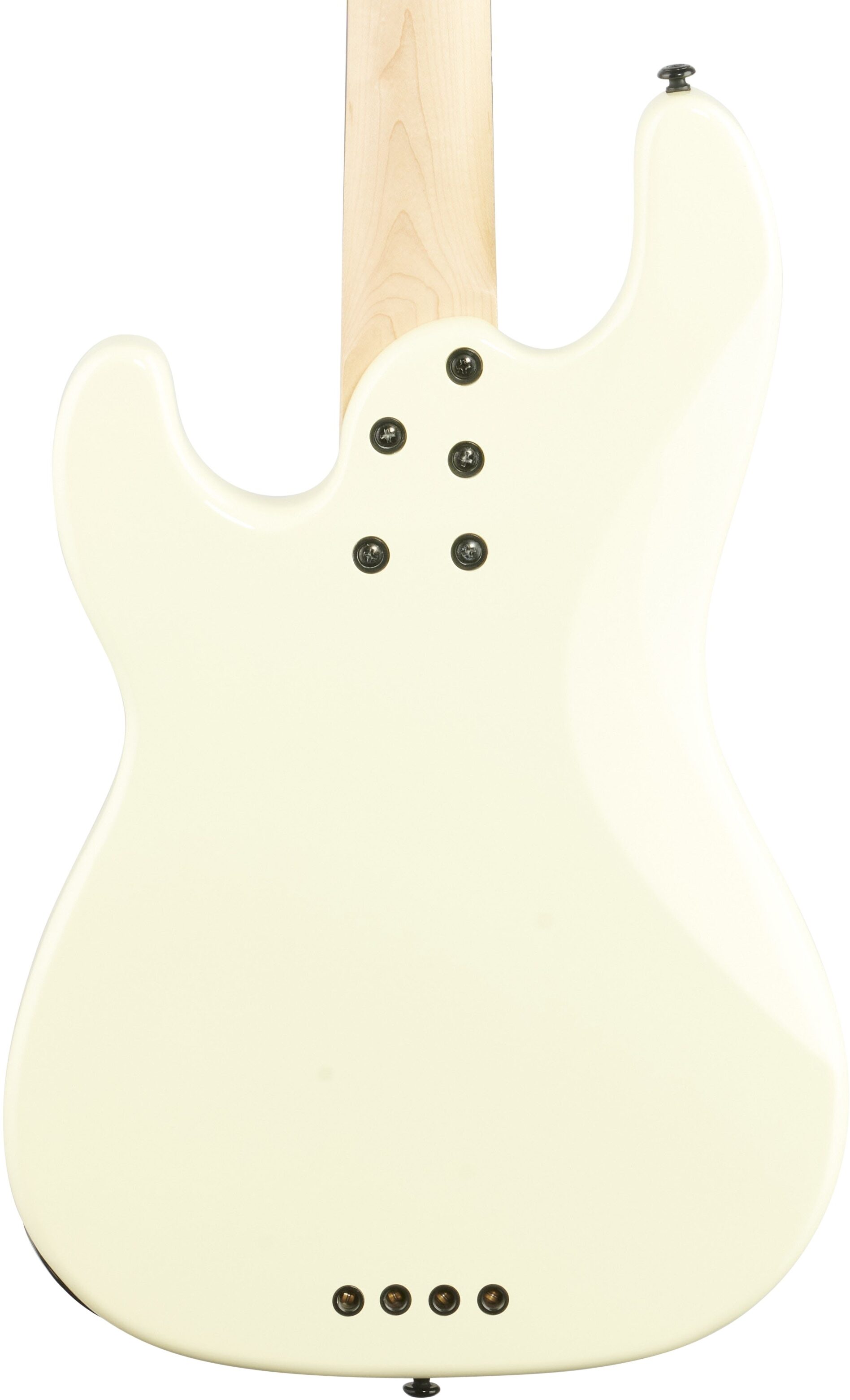Schecter P-4 Bass Guitar, 4-String, Ivory, Body Straight Back