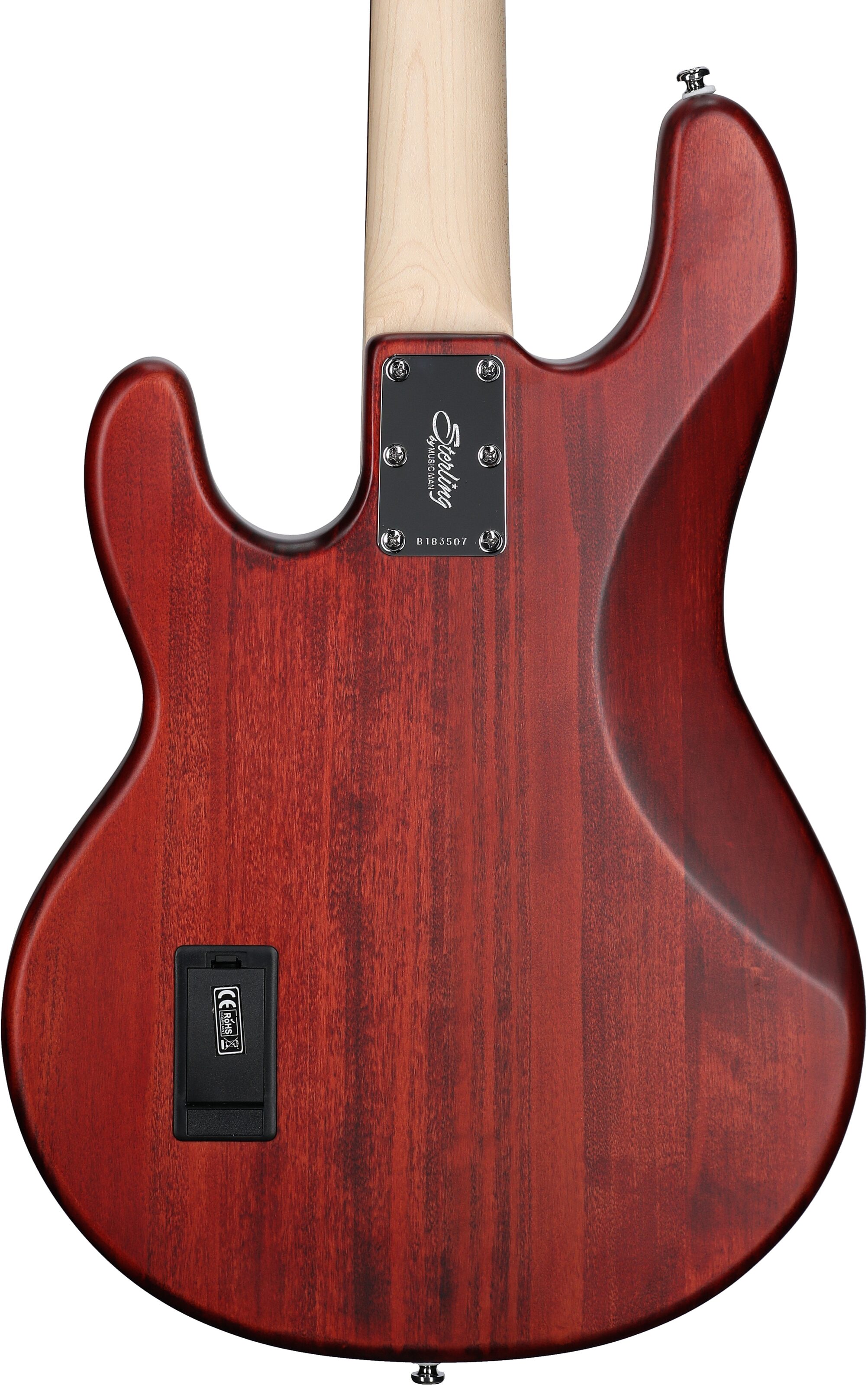 Sterling by Music Man StingRay Electric Bass, Walnut Satin, Body Straight Back