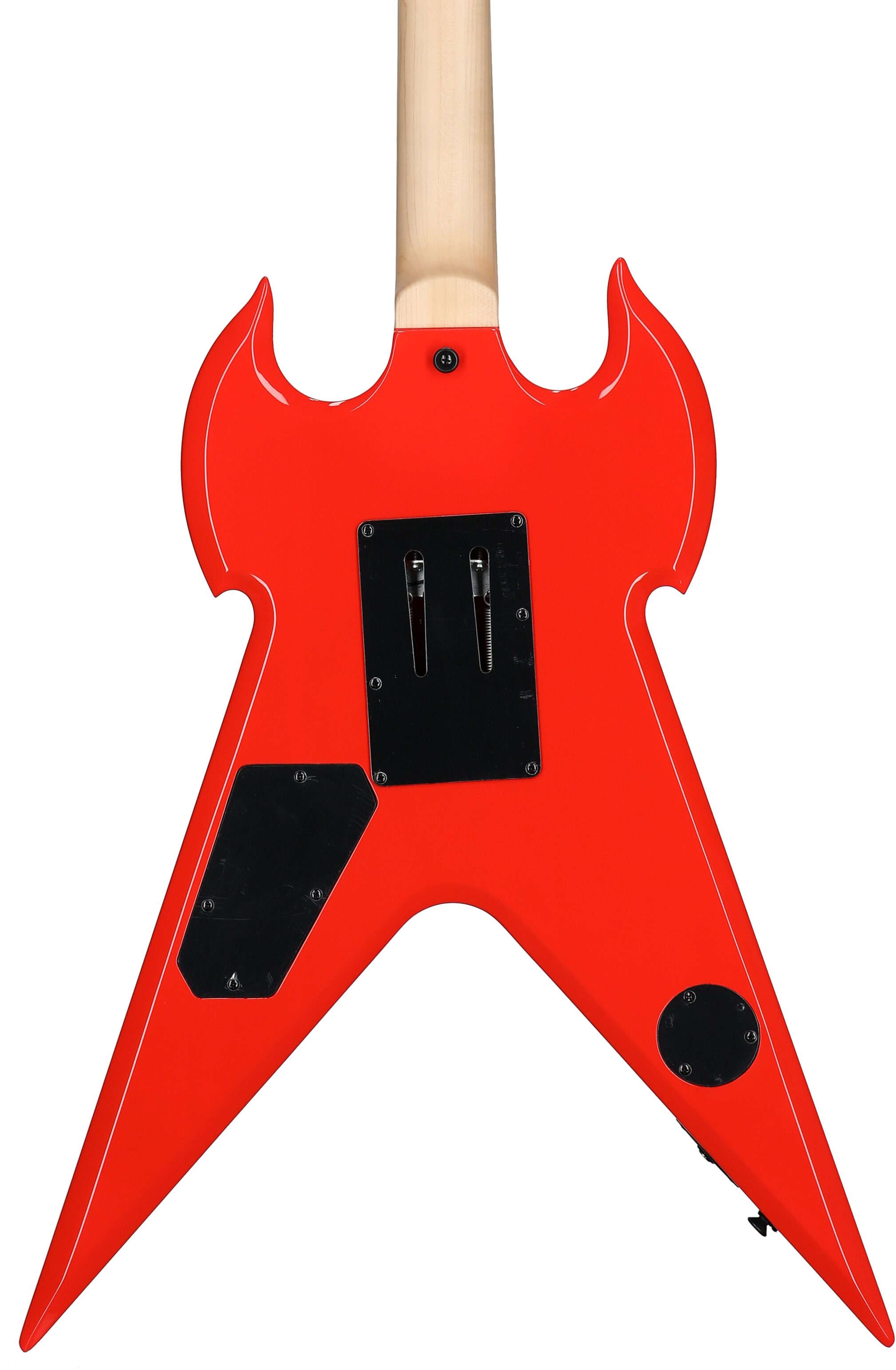 Wylde Audio Warhammer FR Electric Guitar, Norse Dragon Pinstripe Red, Open Box (Good), Body Straight Back