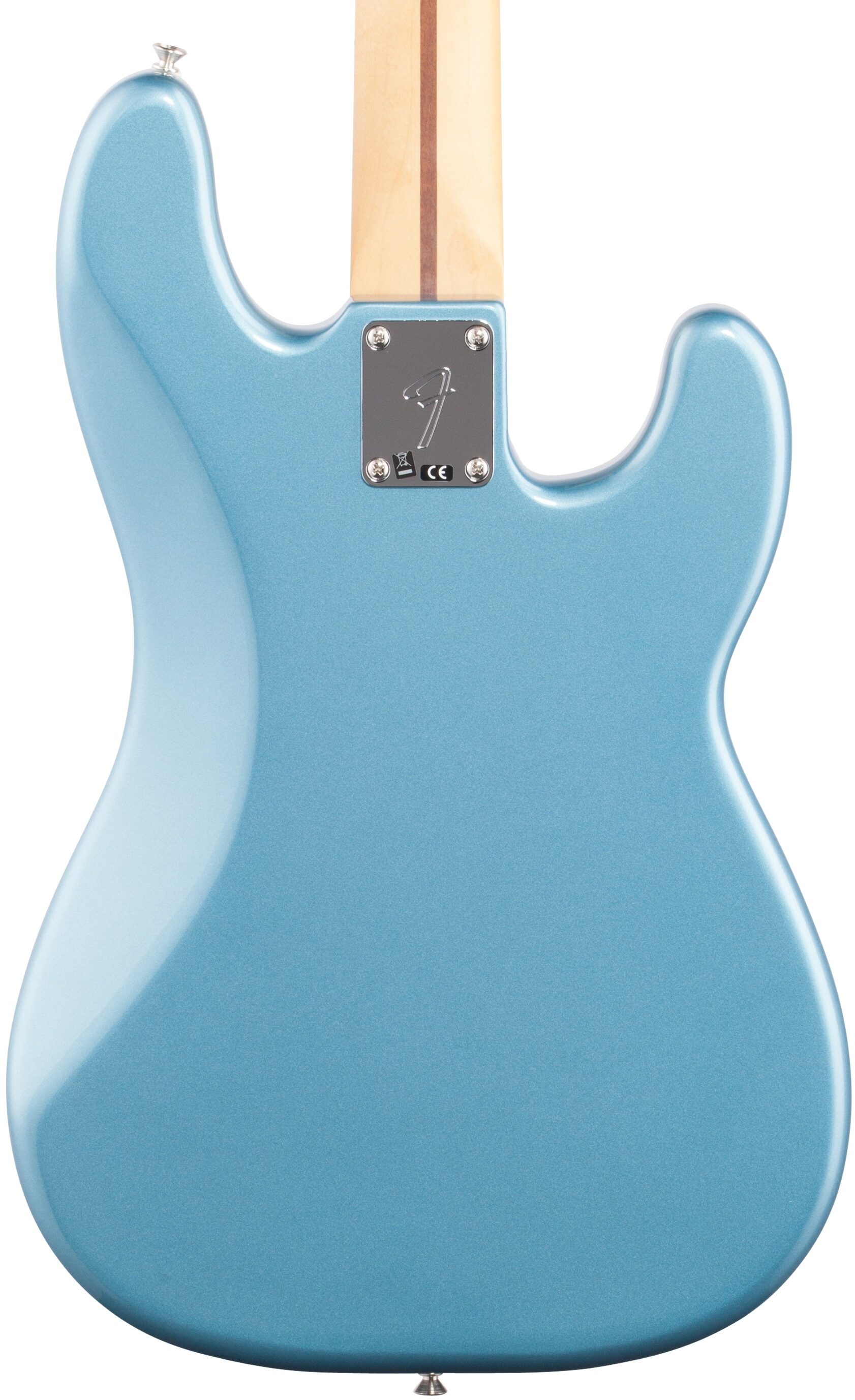 Fender Player Precision Electric Bass, Left-Handed (Maple Fingerboard), Tidepool, Body Straight Back