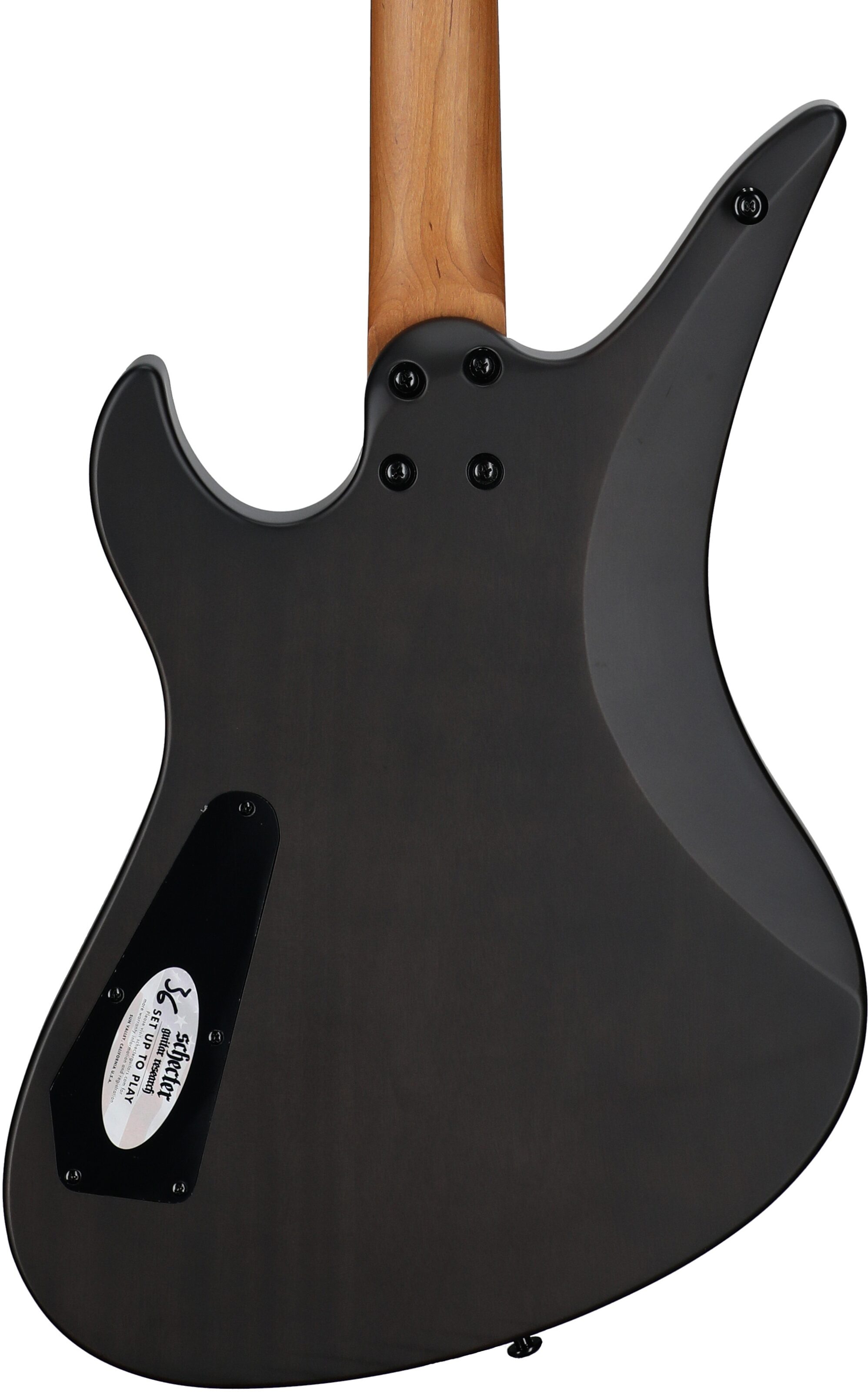 Schecter Avenger Standard Electric Guitar, Charcoal Satin, Body Straight Back