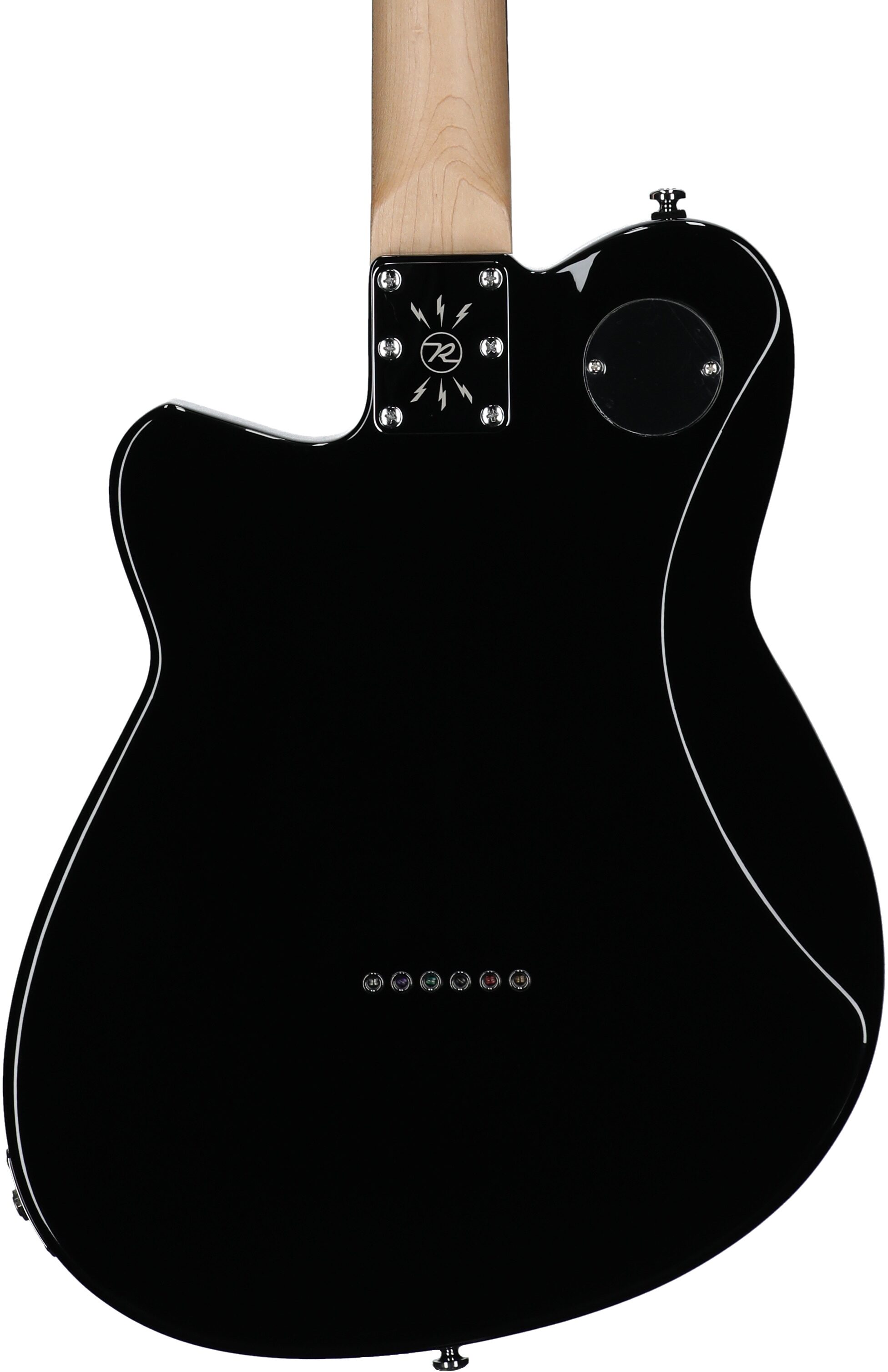 Reverend Crosscut Electric Guitar, Midnight Black, Rosewood Fretboard, Body Straight Back