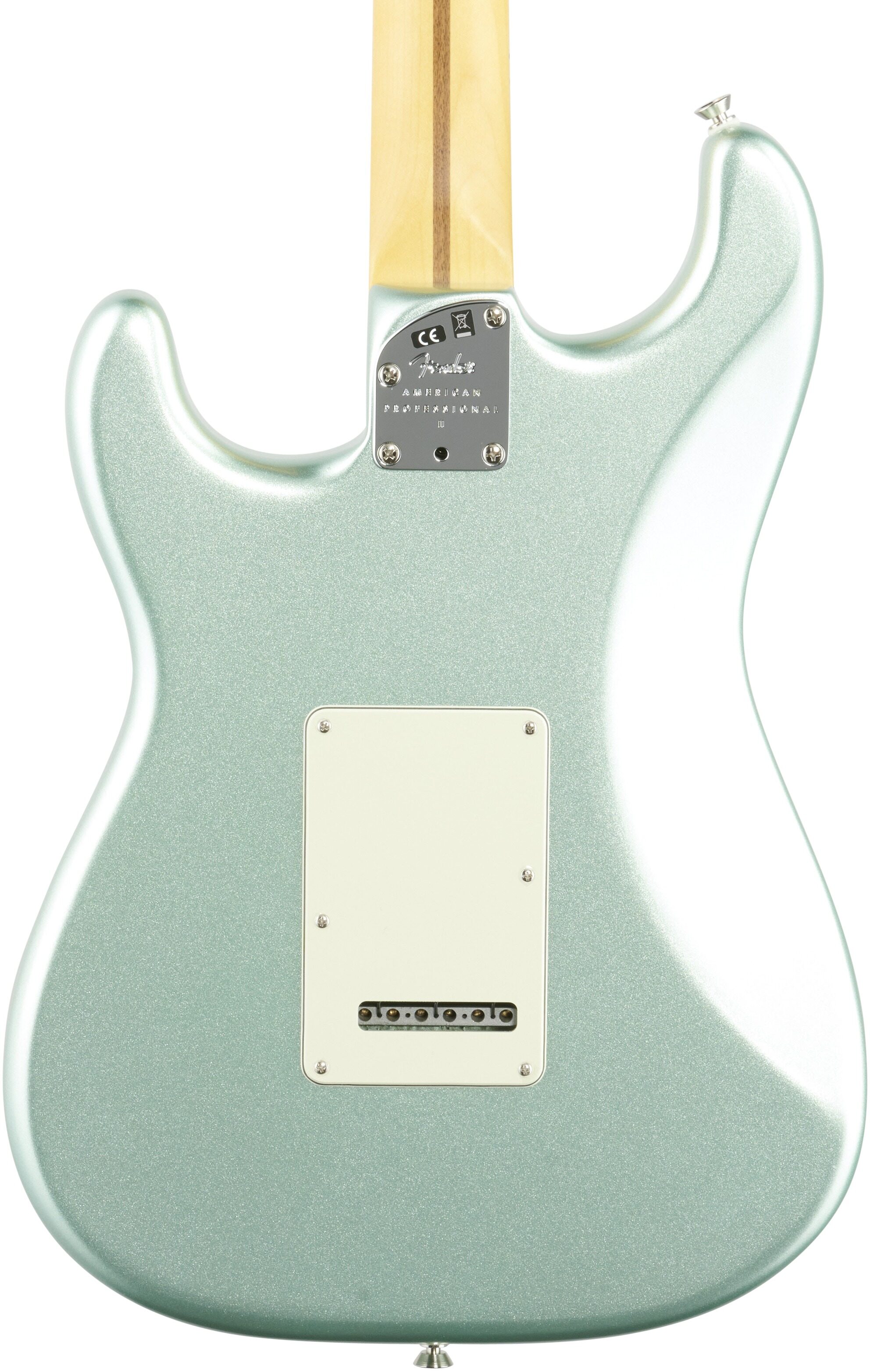Fender American Pro II HSS Stratocaster Electric Guitar, Maple Fingerboard (with Case), Mystic Surf Green, Body Straight Back