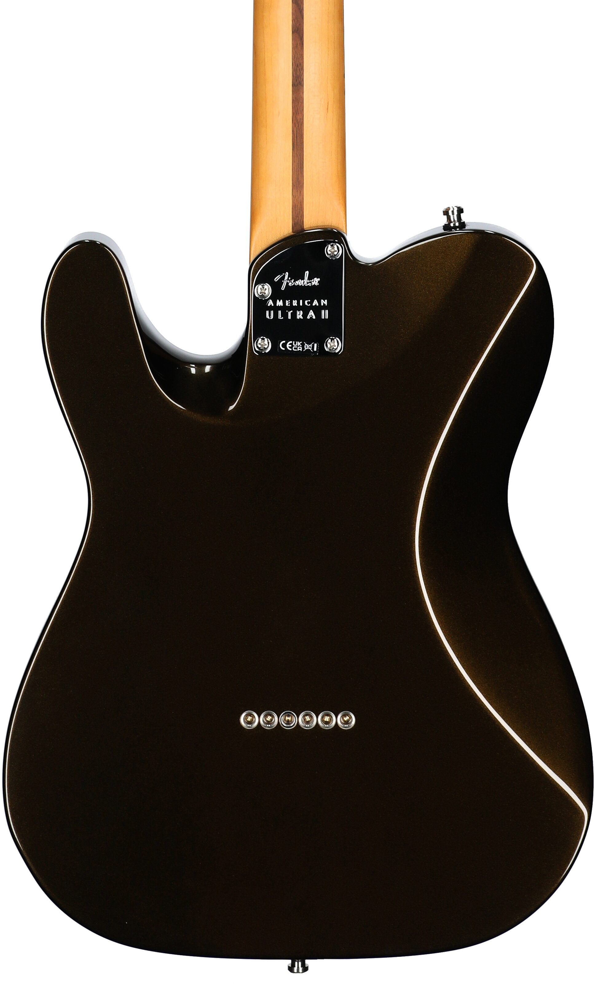 Fender American Ultra II Telecaster Electric Guitar, Ebony Fingerboard (with Case), Texas Tea, Open Box (Very Good), Body Straight Back