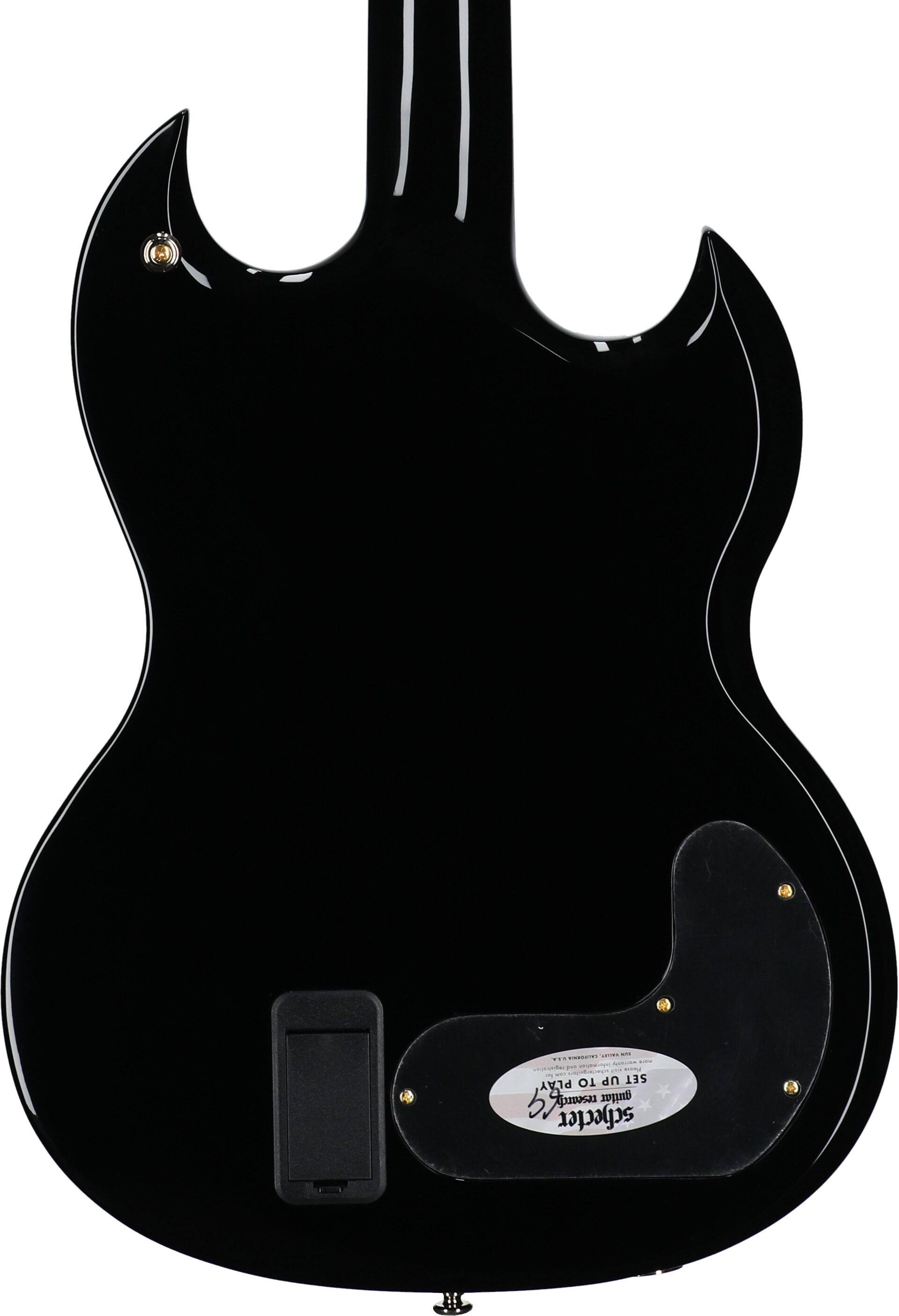 Schecter ZV-H6LLYW66D-S Zacky Vengeance Electric Guitar, Left-Handed, Black, Body Straight Back