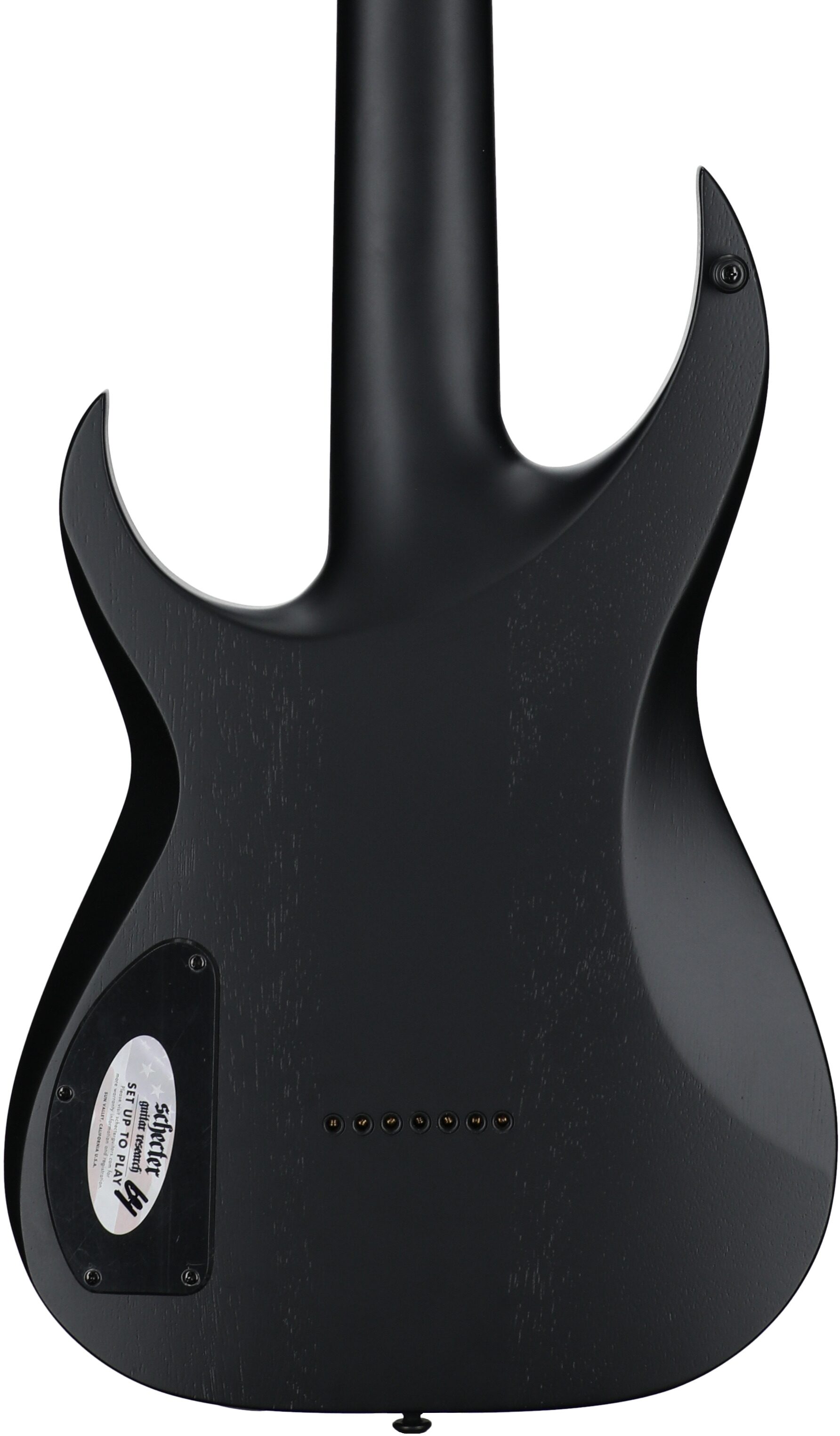 Schecter KM-7 MKIII EX Baritone Electric Guitar, Satin Black Open Pore, Body Straight Back