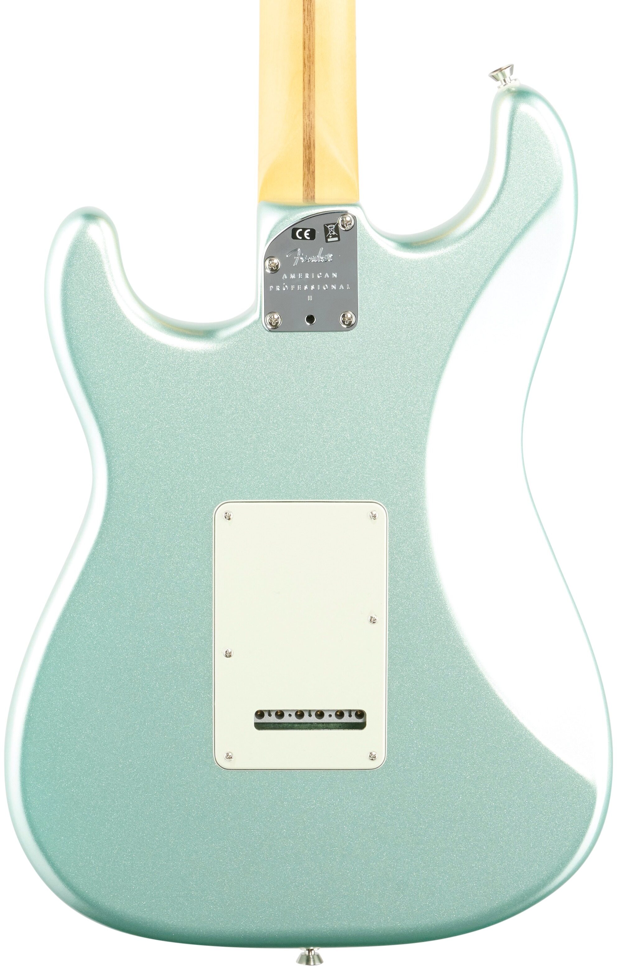 Fender American Pro II Stratocaster Electric Guitar, Maple Fingerboard (with Case), Surf Green, Body Straight Back