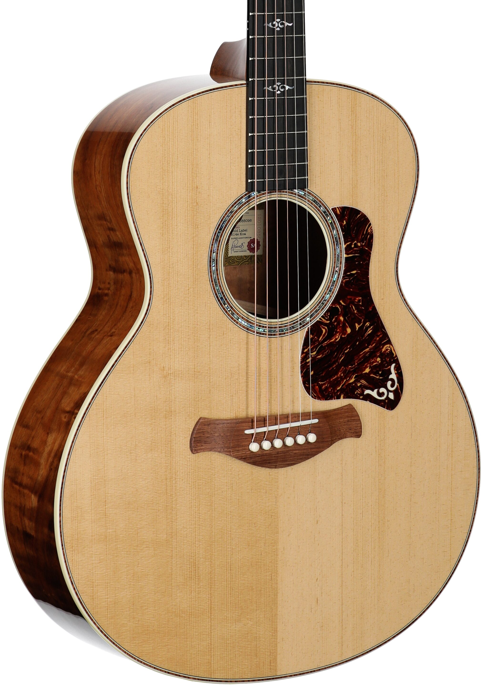 Taylor Gold Label 814e Koa Acoustic-Electric Guitar (with Case), Natural, Body Straight Back