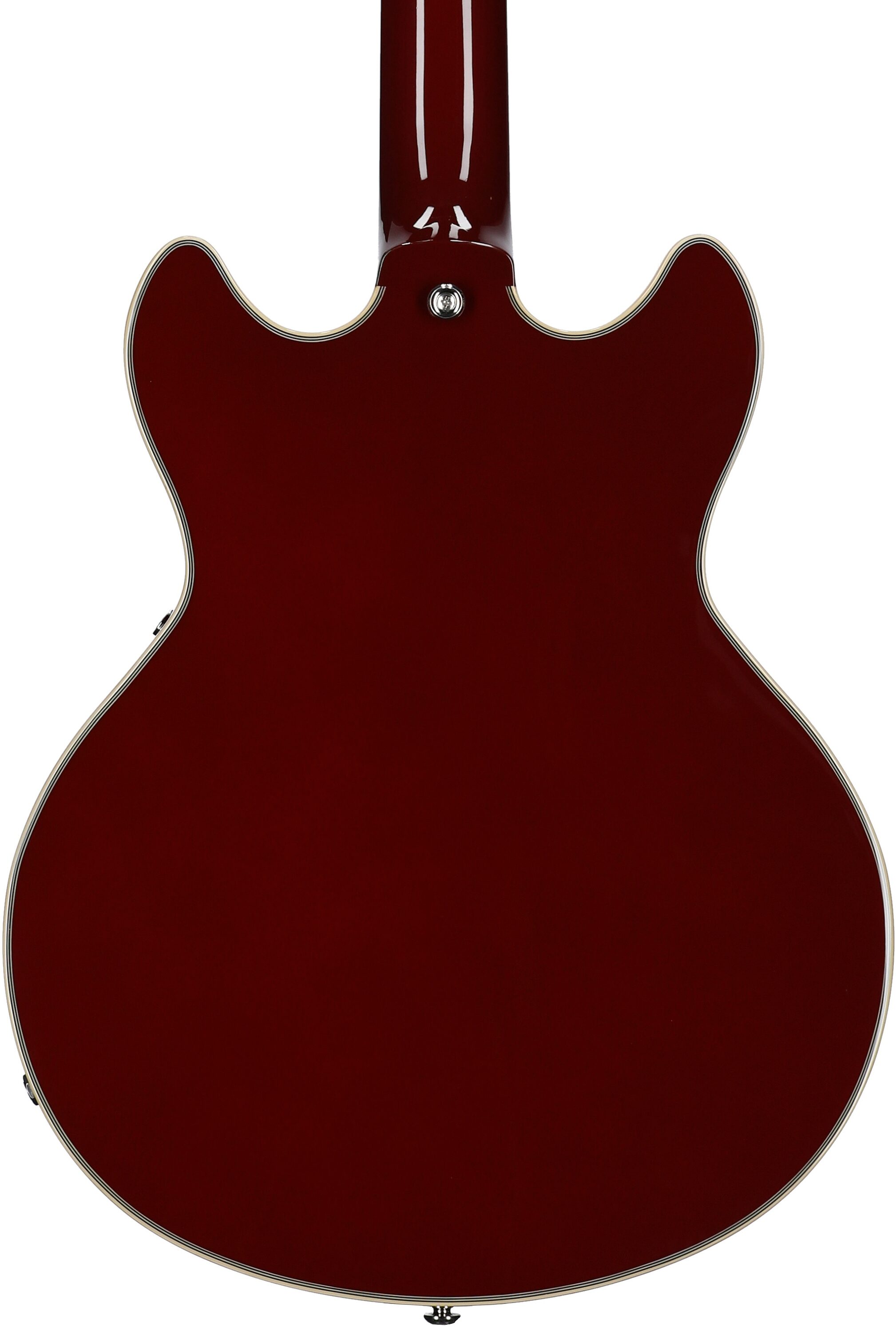 D'Angelico Premier Mini DC Electric Guitar, Burnt Red, Body Straight Back