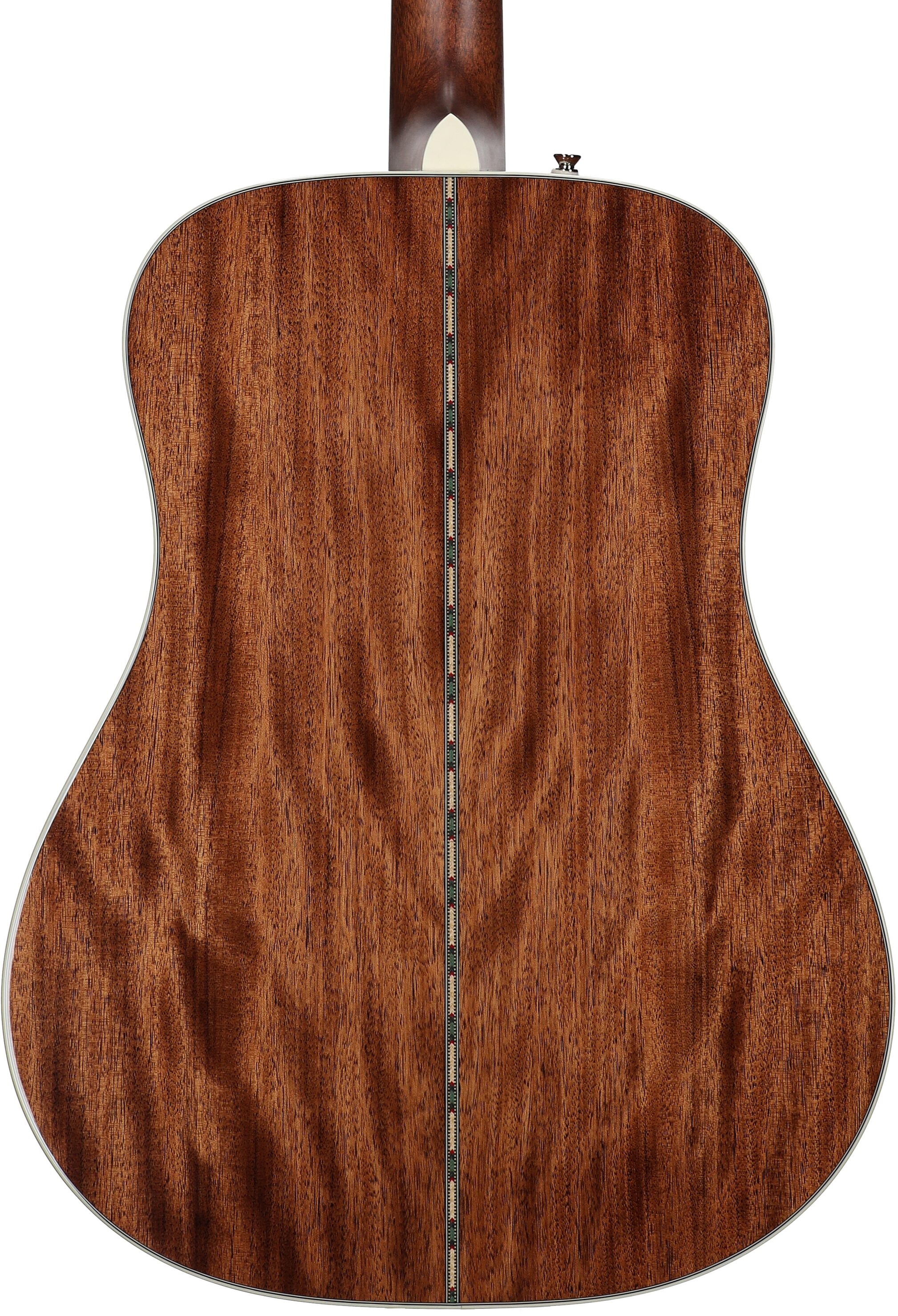Fender Paramount PD-220E Dreadnought Acoustic-Electric Guitar (with Case), Three-Tone Vintage Sunburst, Open Box (Very Good), Body Straight Back