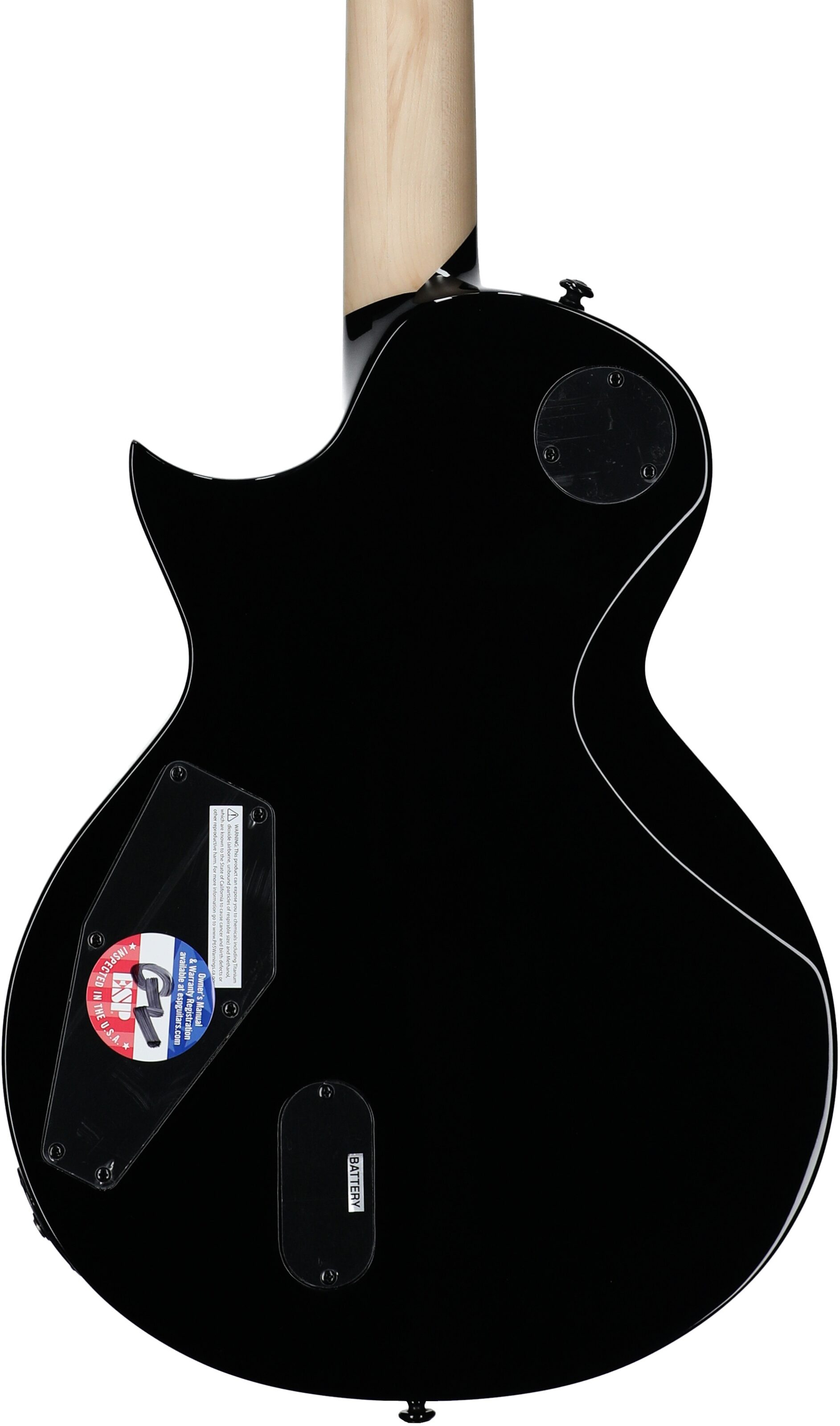 ESP LTD Will Adler Warbird Electric Guitar, Black and Gold, Body Straight Back