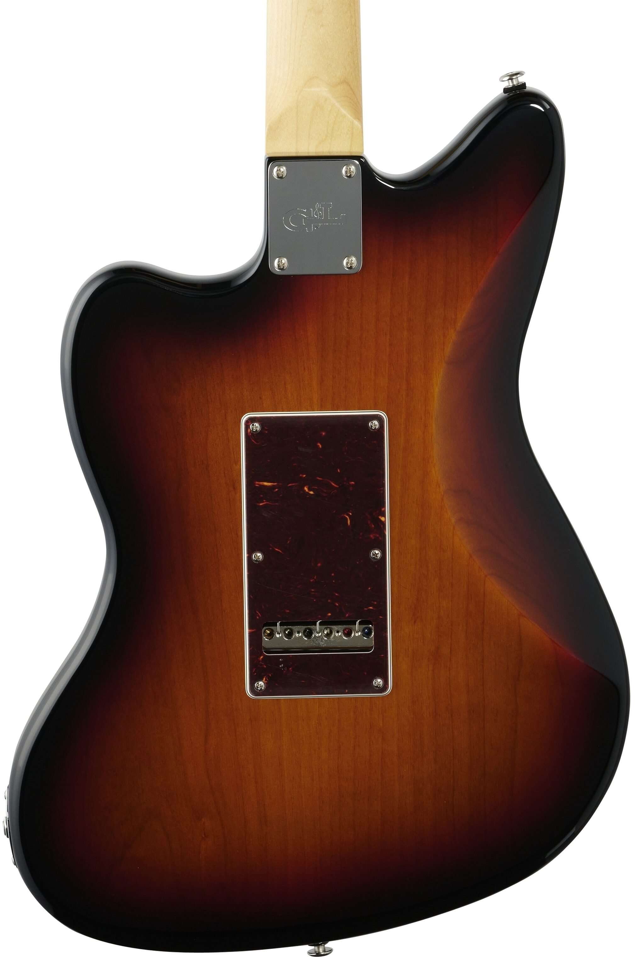 G&L Fullerton Deluxe Doheny Electric Guitar (with Gig Bag), 3-Tone Sunburst, Body Straight Back