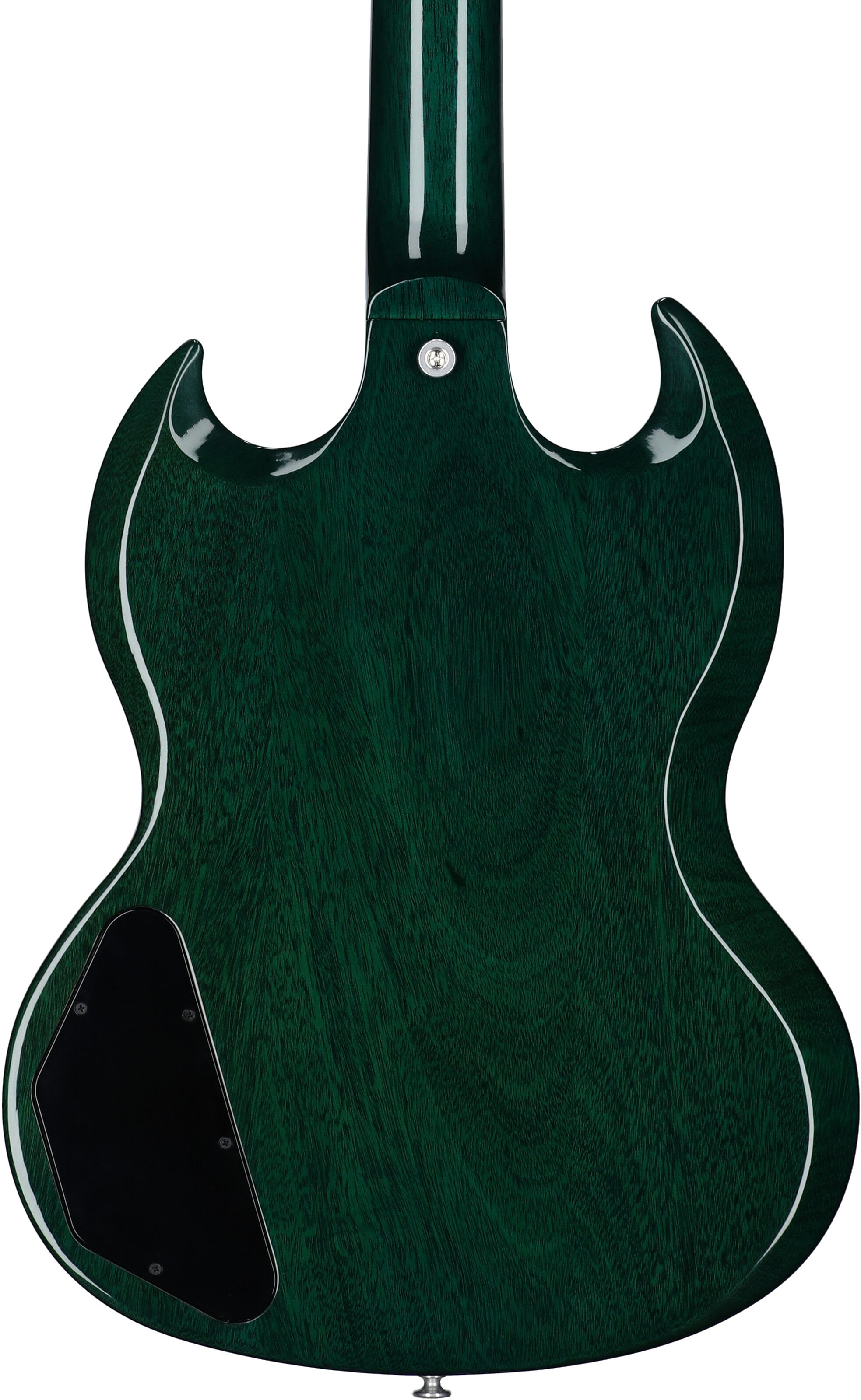 Gibson SG Standard Custom Color Electric Guitar (with Soft Case), Transparent Teal, Body Straight Back