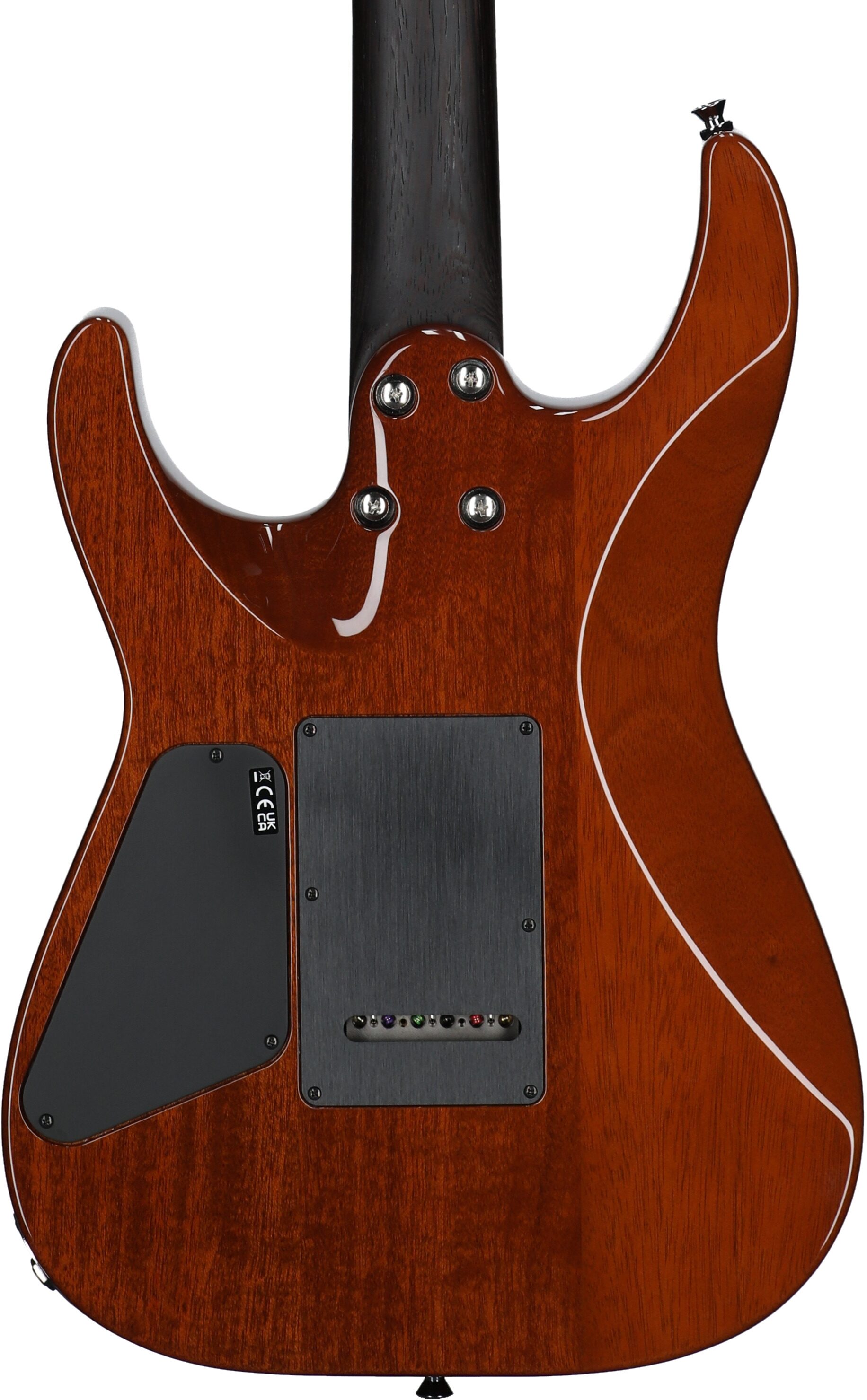 Charvel MJ DK24 HSH 2PT W Mahogany Electric Guitar (with Gig Bag), Flame Maple Antique Burst, Body Straight Back