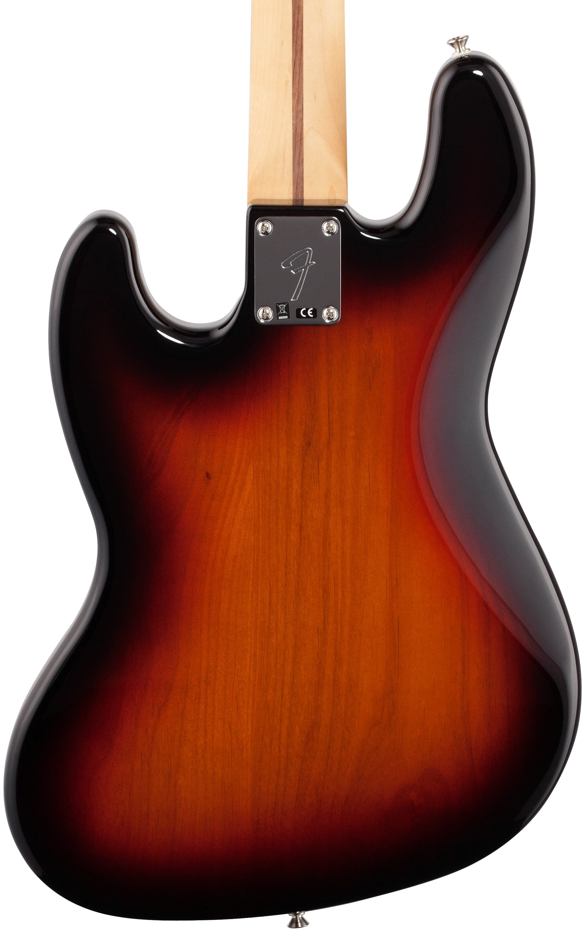 Fender Player Jazz Bass Pau Ferro, 3-Color Sunburst, Body Straight Back