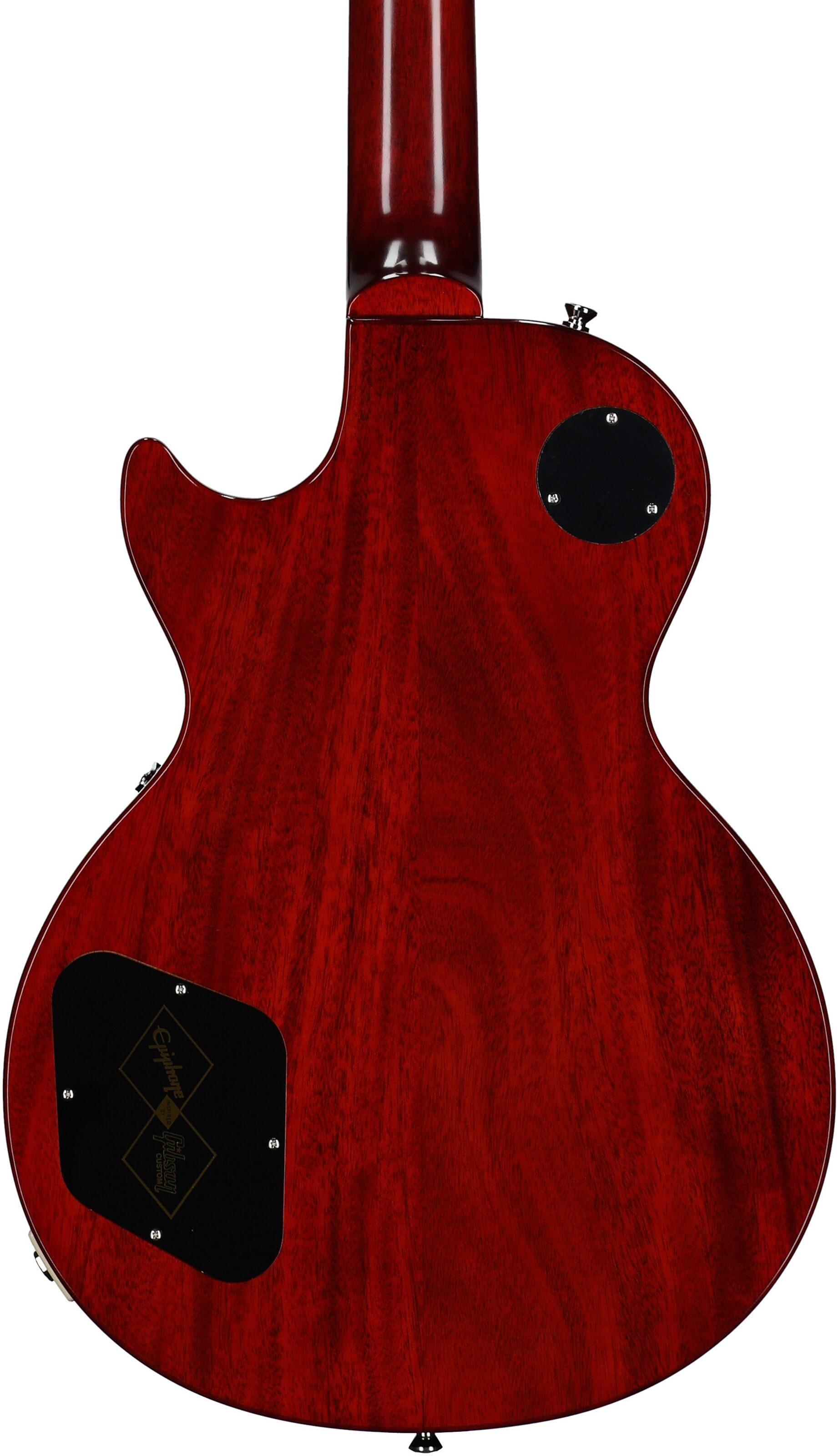 Epiphone Inspired by Gibson Custom 1960 Les Paul Standard Reissue Electric Guitar (with Case), Washed Cherry Sunburst, Body Straight Back
