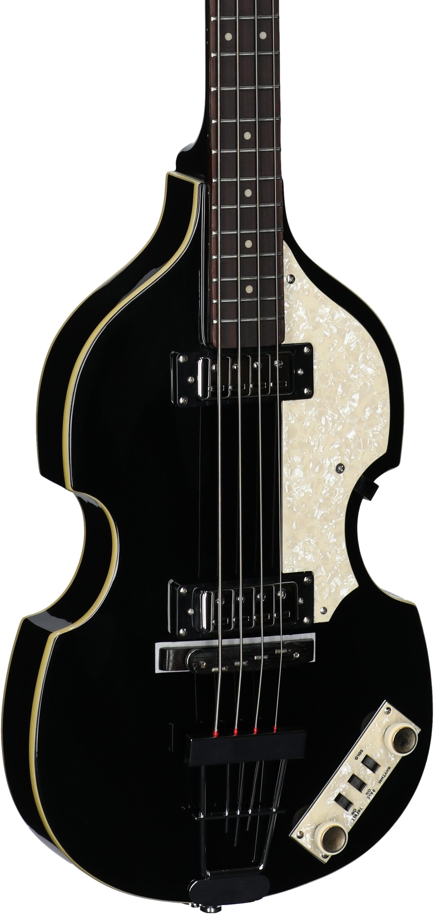 Hofner Ignition Violin Electric Bass, Black, Body Straight Back
