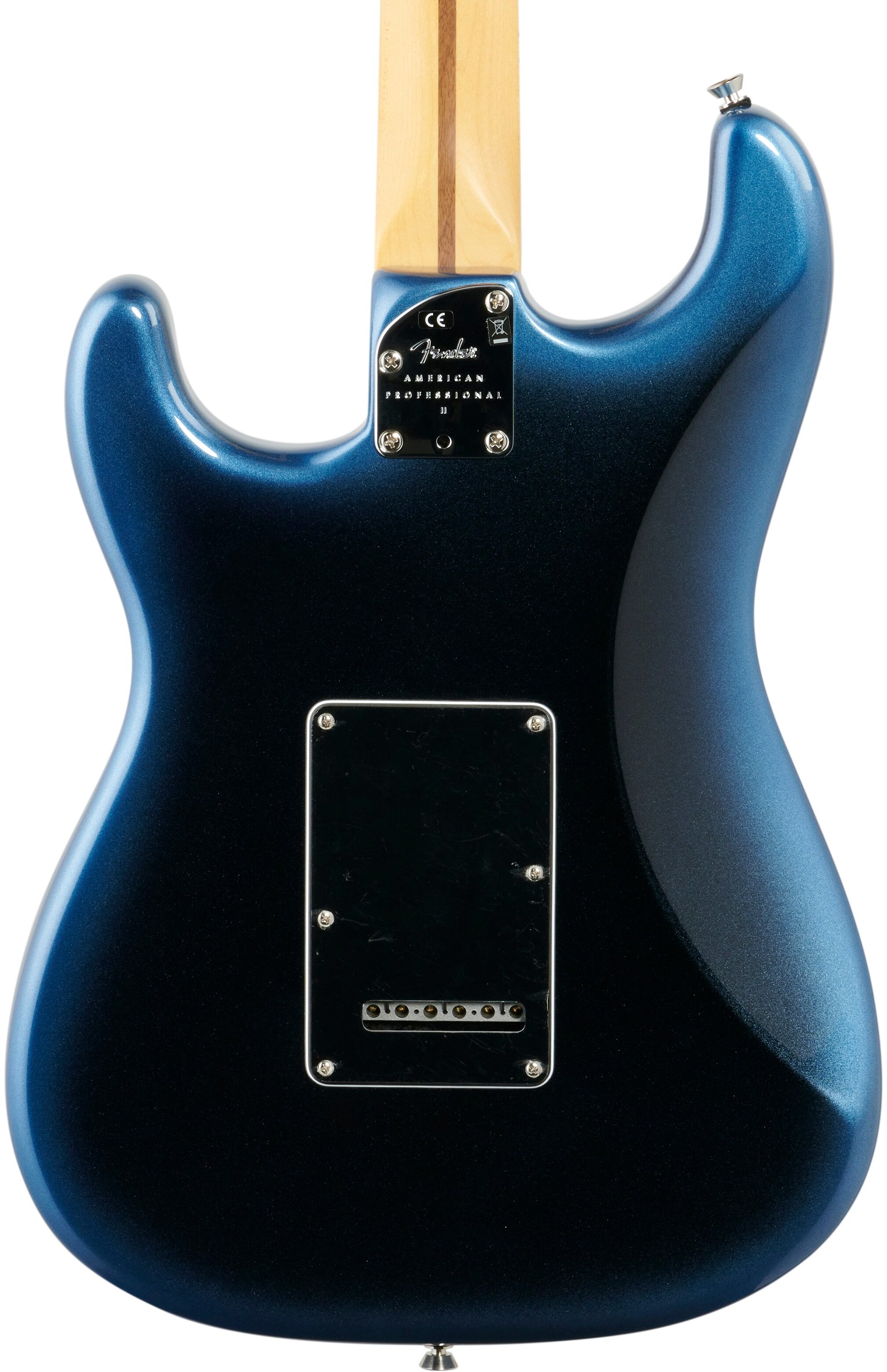 Fender American Pro II Stratocaster Electric Guitar, Maple Fingerboard (with Case), Dark Night, Body Straight Back