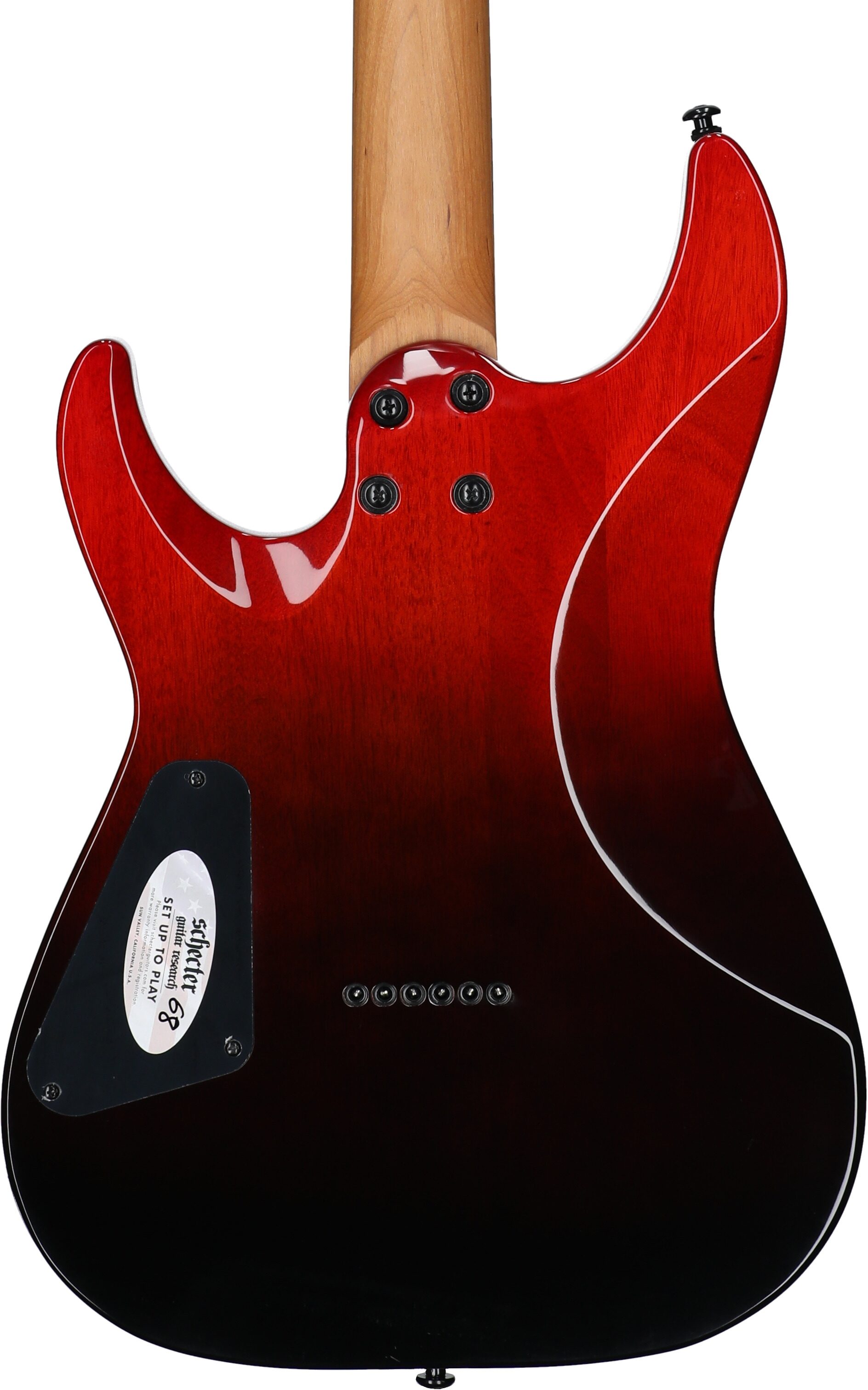 Schecter C-1 Standard Electric Guitar, Blood Burst, Body Straight Back