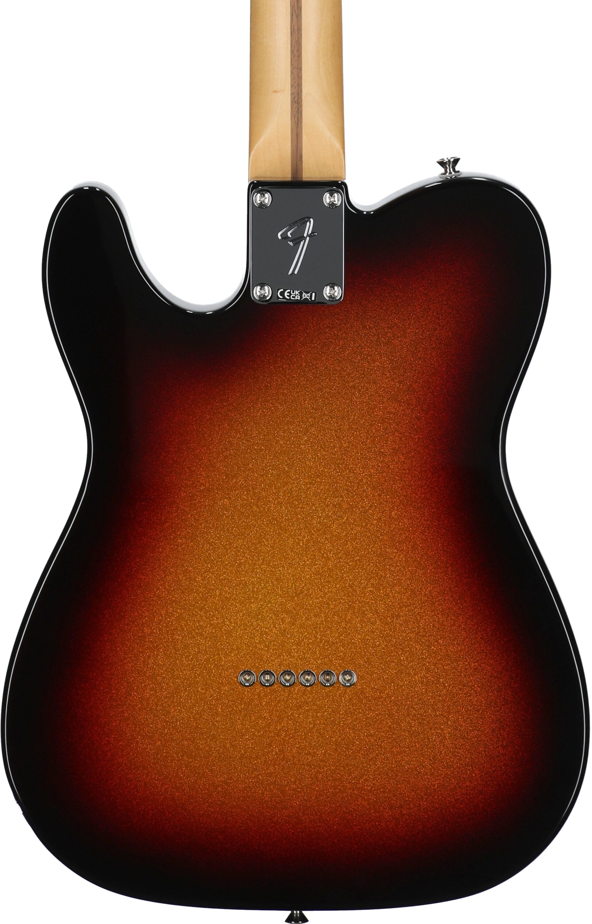Fender Player II Telecaster Electric Guitar, with Rosewood Fingerboard, Sparkle 3-Tone Sunburst, Body Straight Back