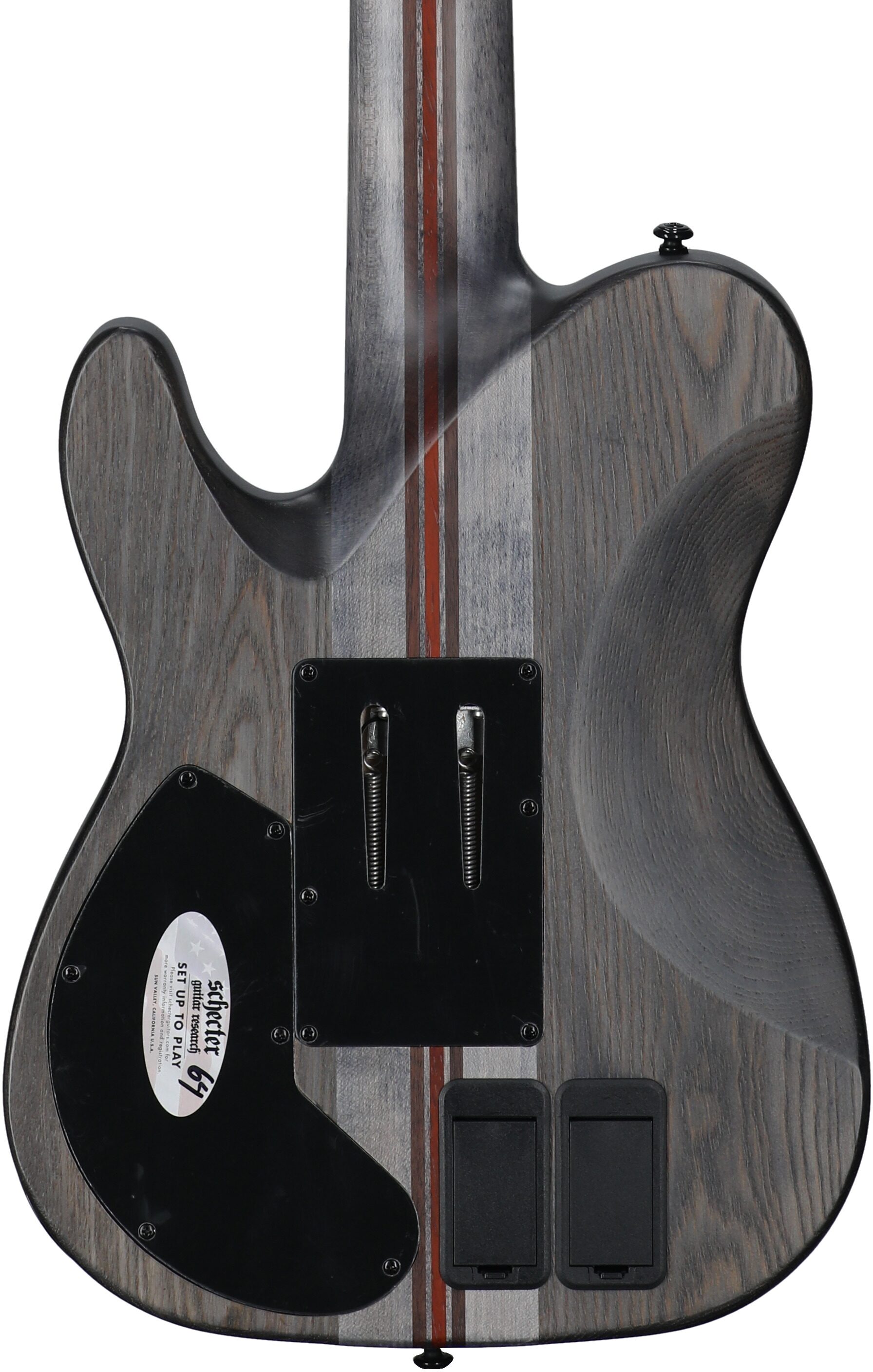 Schecter PT-7 FR-S SLS Elite Evil Twin Electric Guitar, 7-String, Satin Black, Body Straight Back