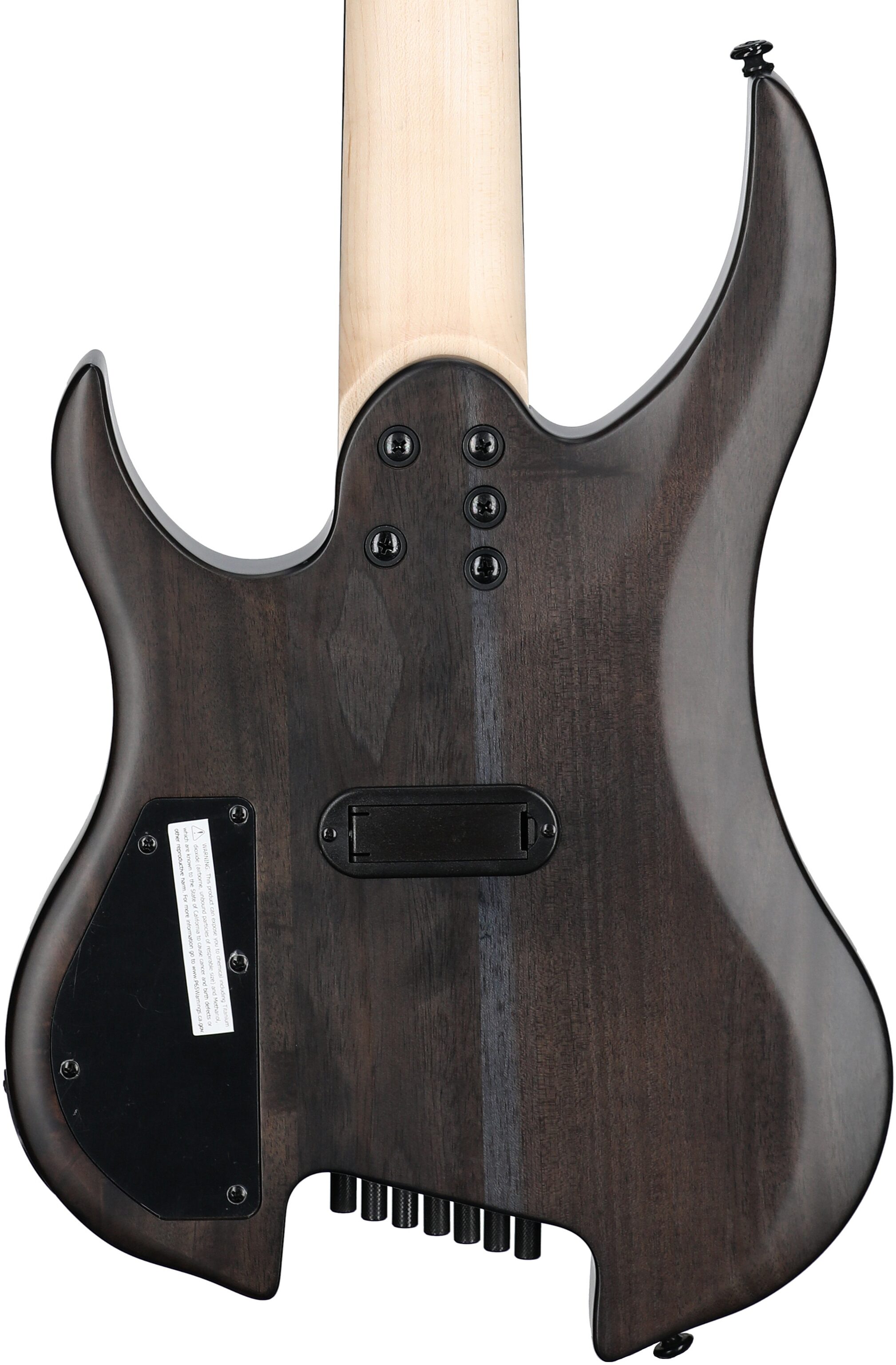 Legator Ghost 7 Super Shred Electric Guitar, Black Flame, Body Straight Back