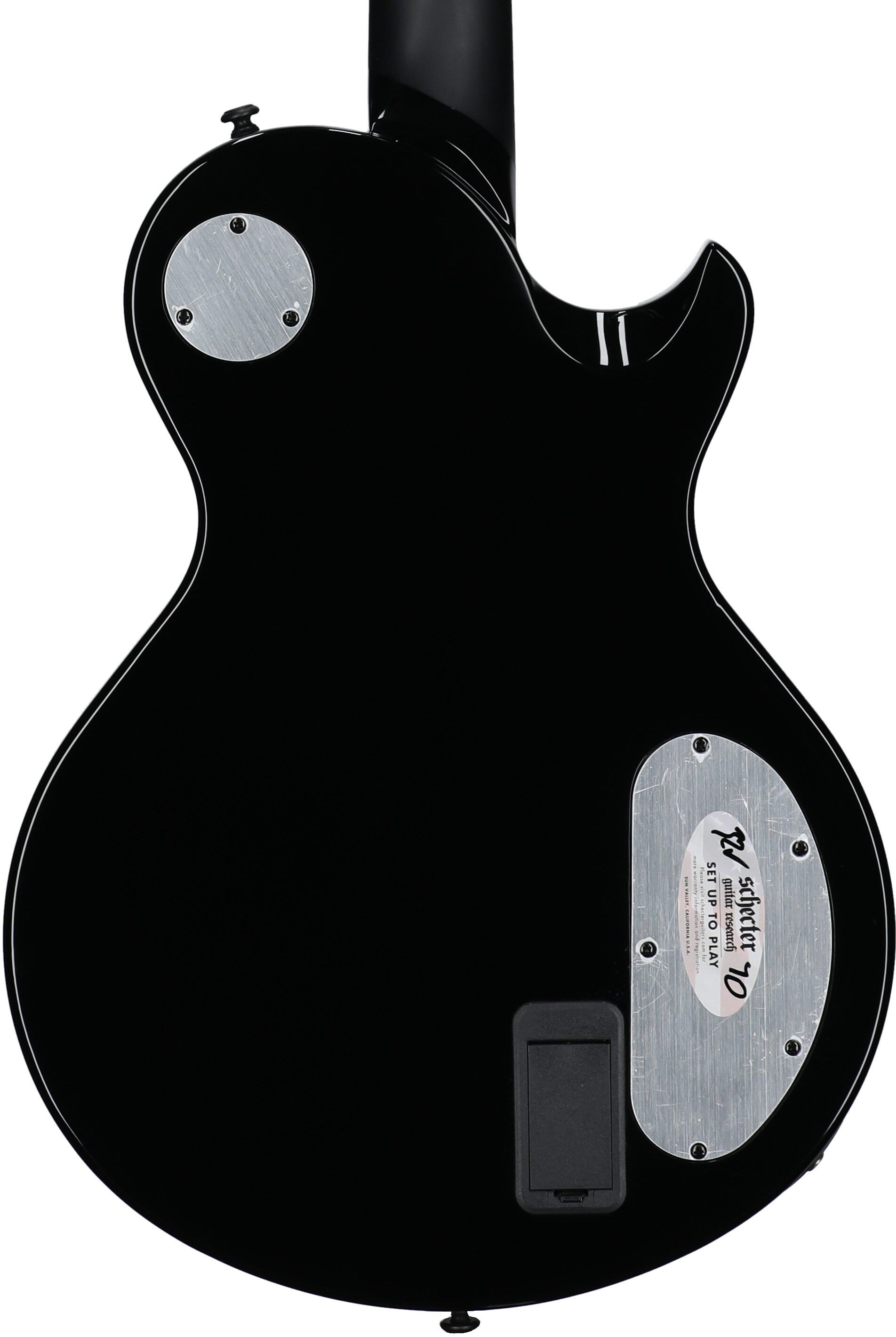 Schecter Solo II Przym Palladium Electric Guitar, Left-Handed, Gloss Black, Body Straight Back