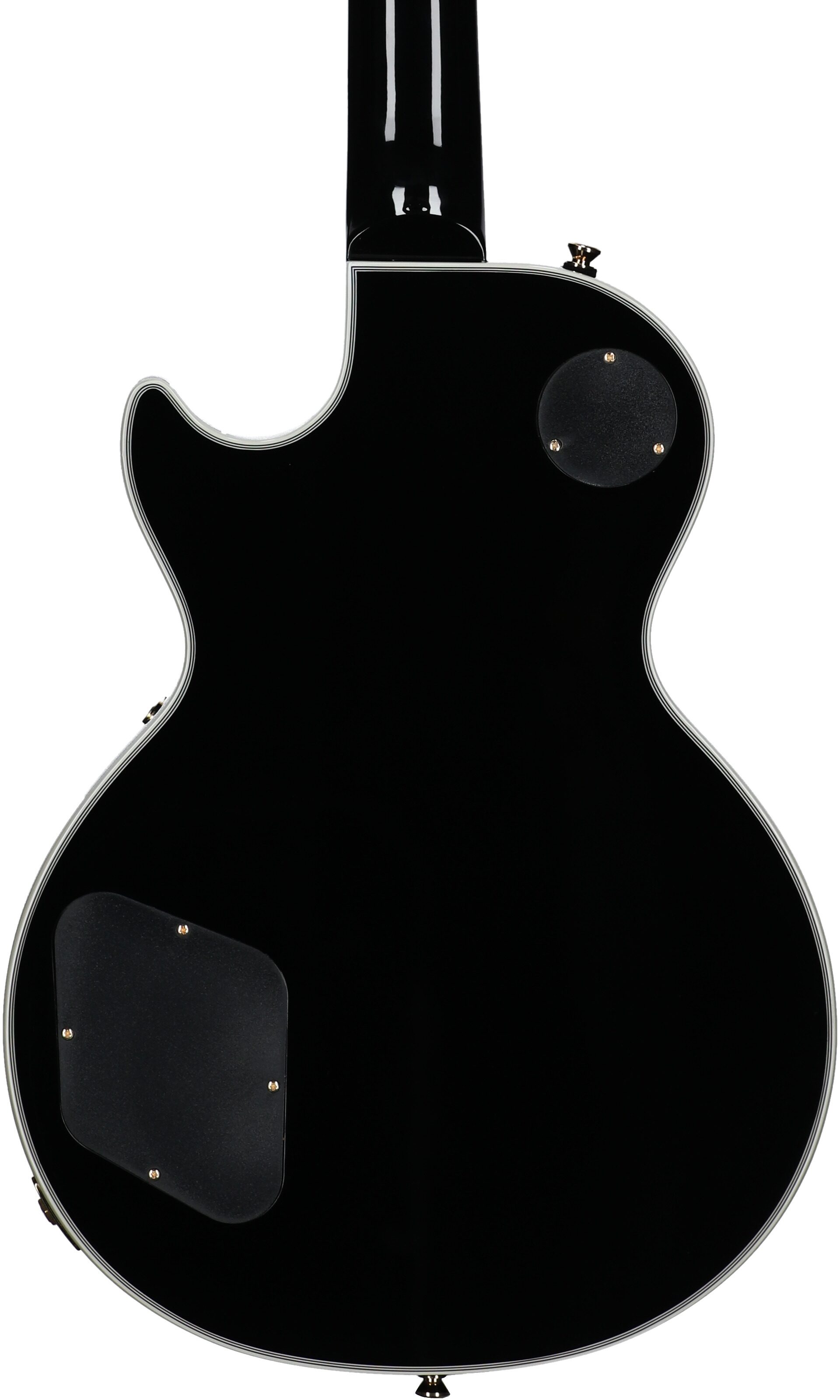 Epiphone Inspired by Gibson Les Paul Custom Electric Guitar, Ebony, Body Straight Back
