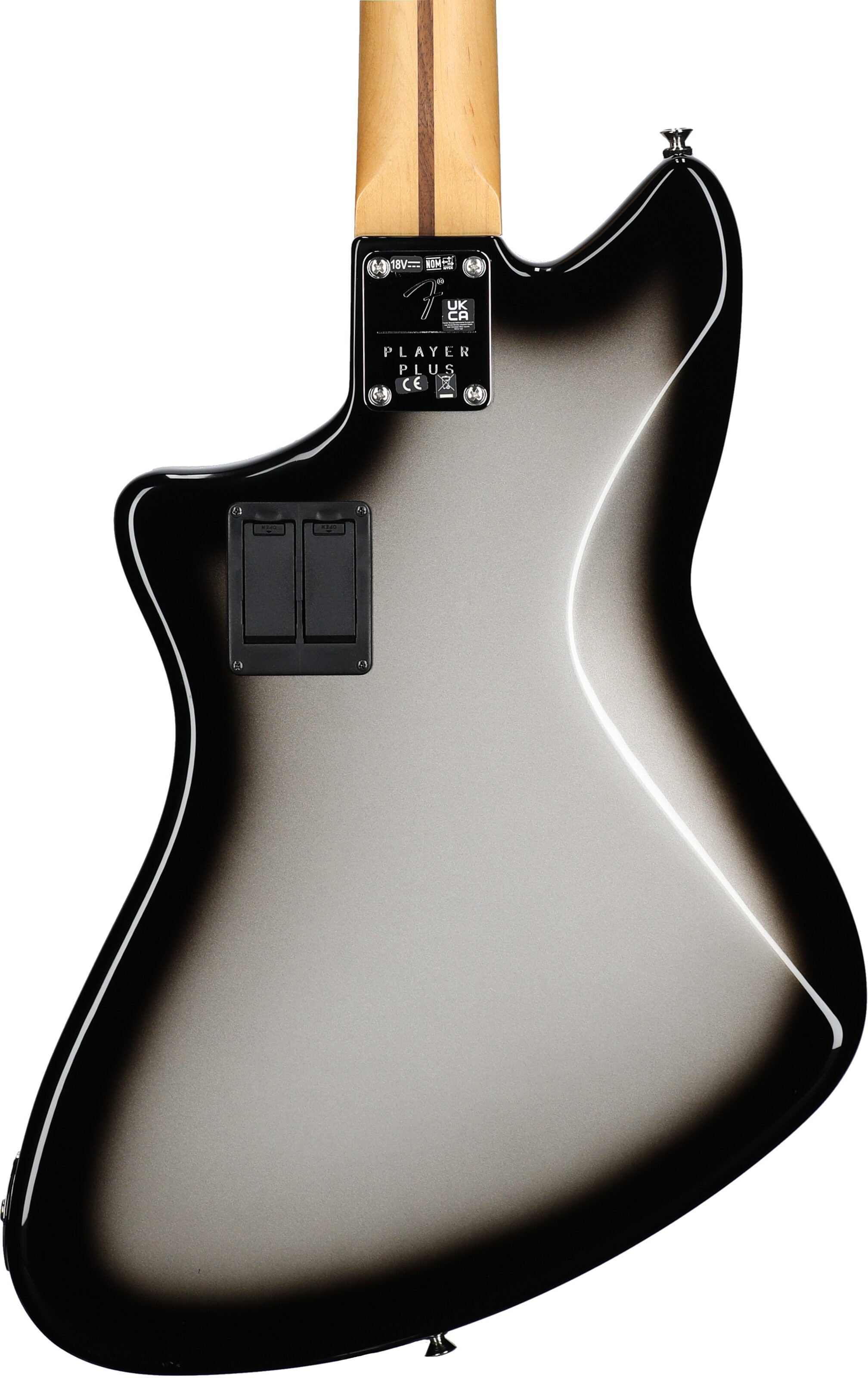 Fender Player Plus Meteora Active Bass, Maple Fretboard (with Gig Bag), Silverburst, USED, Scratch and Dent, Body Straight Back