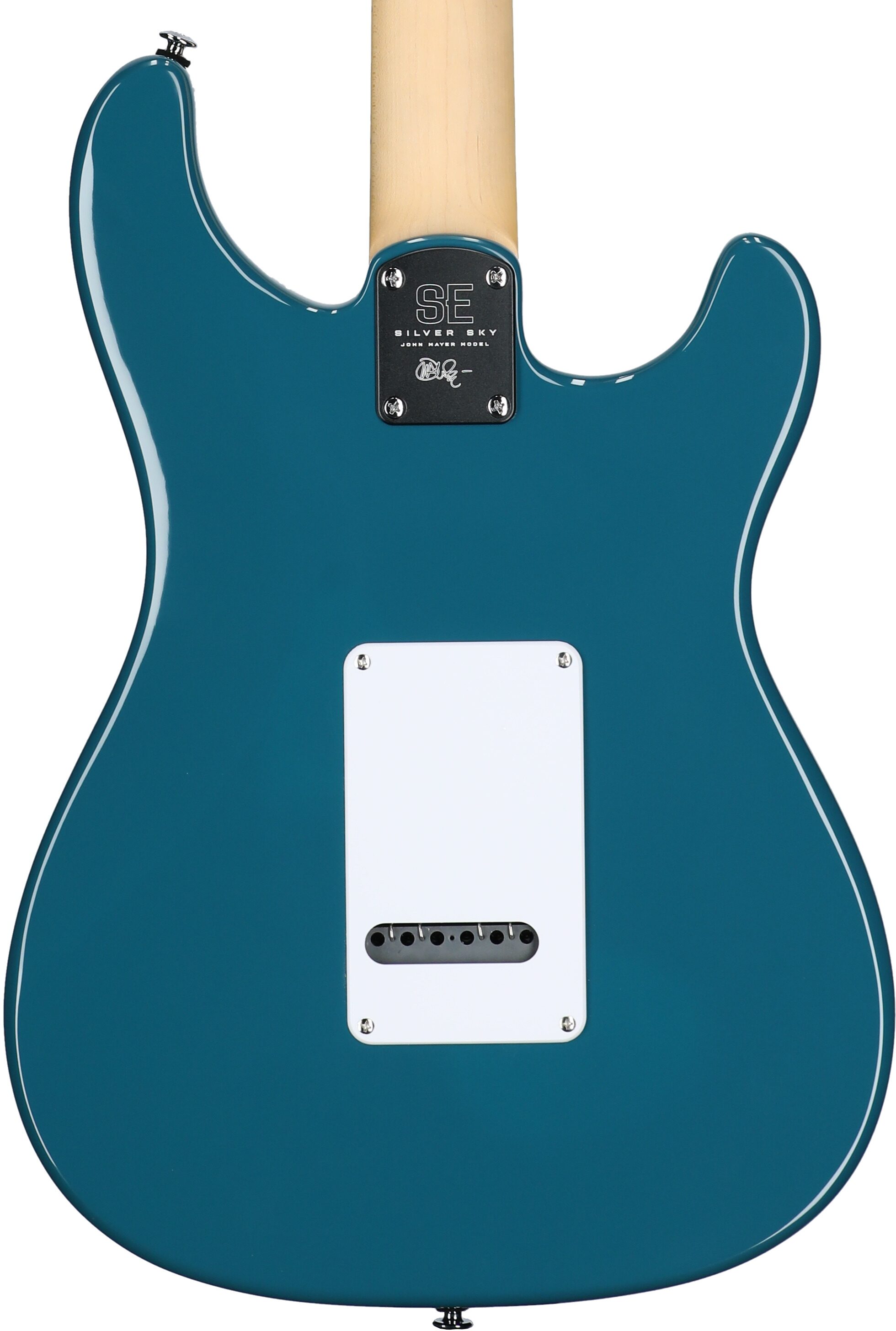 PRS Paul Reed Smith SE Silver Sky Electric Guitar, Left-Handed, Maple Fretboard (with Gig Bag), Nylon Blue, Body Straight Back