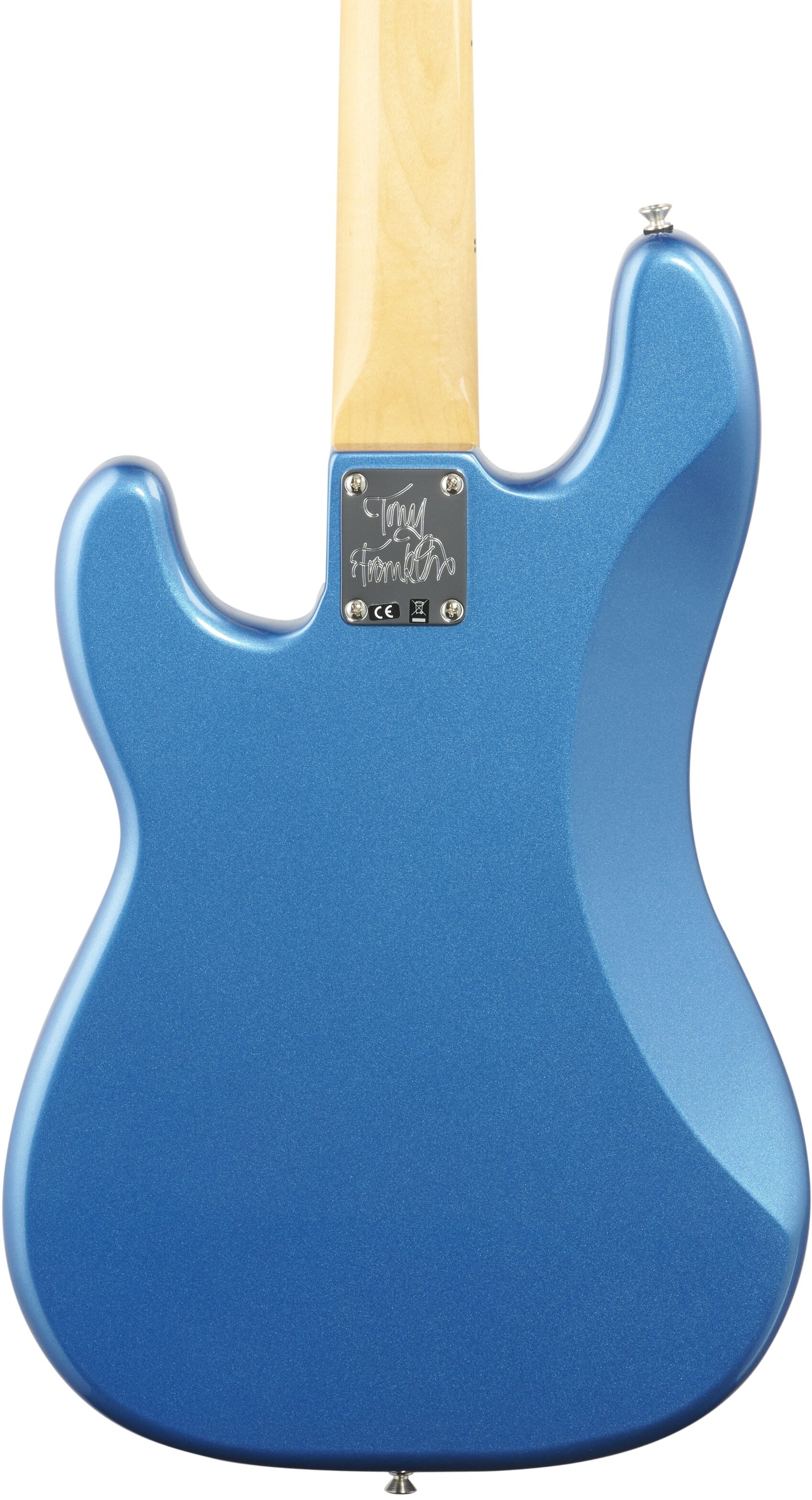 Fender Tony Franklin Fretless Precision Bass with Case, Lake Placid Blue, Body Straight Back