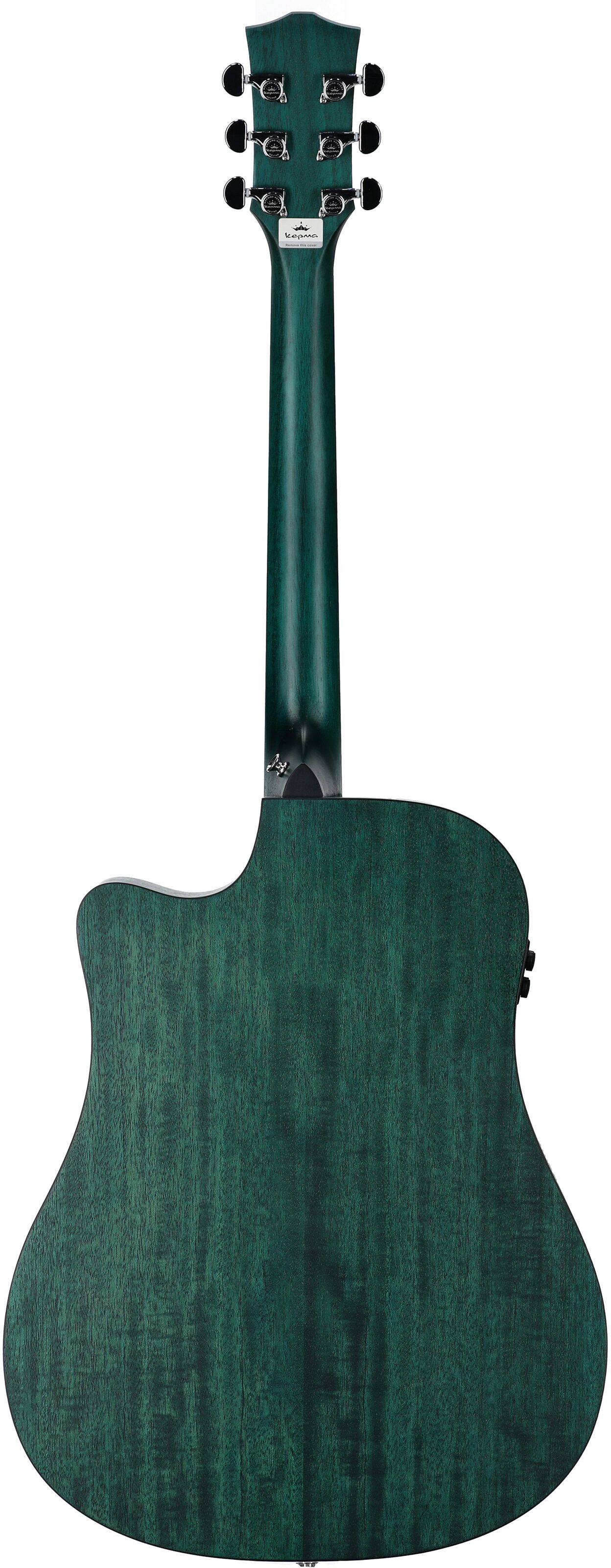Kepma K3 Series D3-130 Acoustic-Electric Guitar, Trans Blue Matte, with AcoustiFex K-10 Pickup, Body Straight Back
