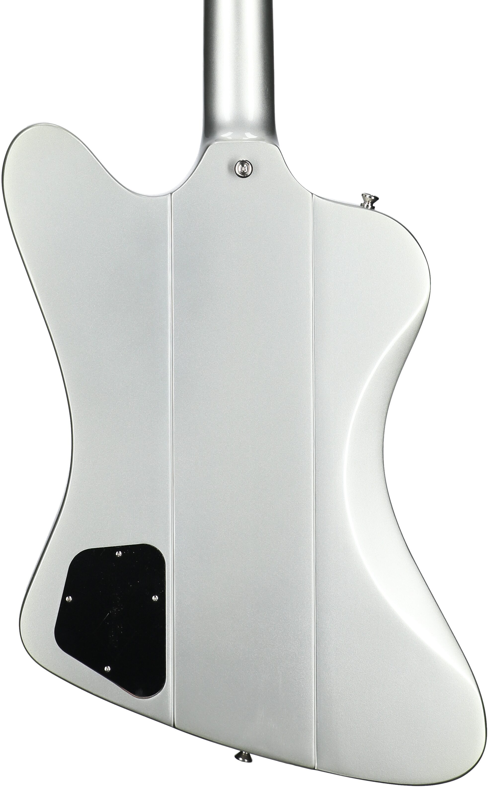 Epiphone 1963 Firebird I Electric Guitar (with Hard Case), Silver Mist, Body Straight Back