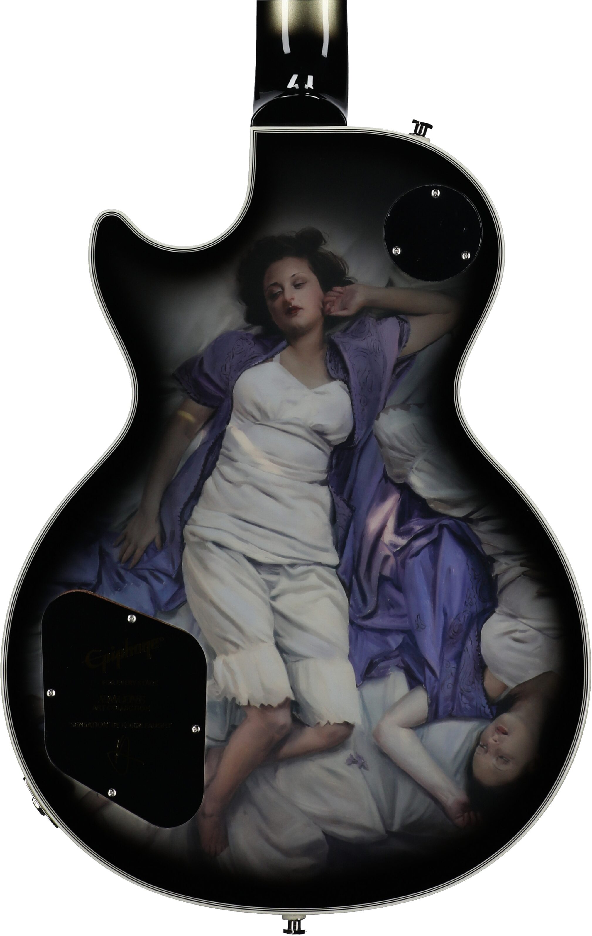 Epiphone Adam Jones Les Paul Custom Electric Guitar (with Case), "Sensation" by Korin Faught, Body Straight Back