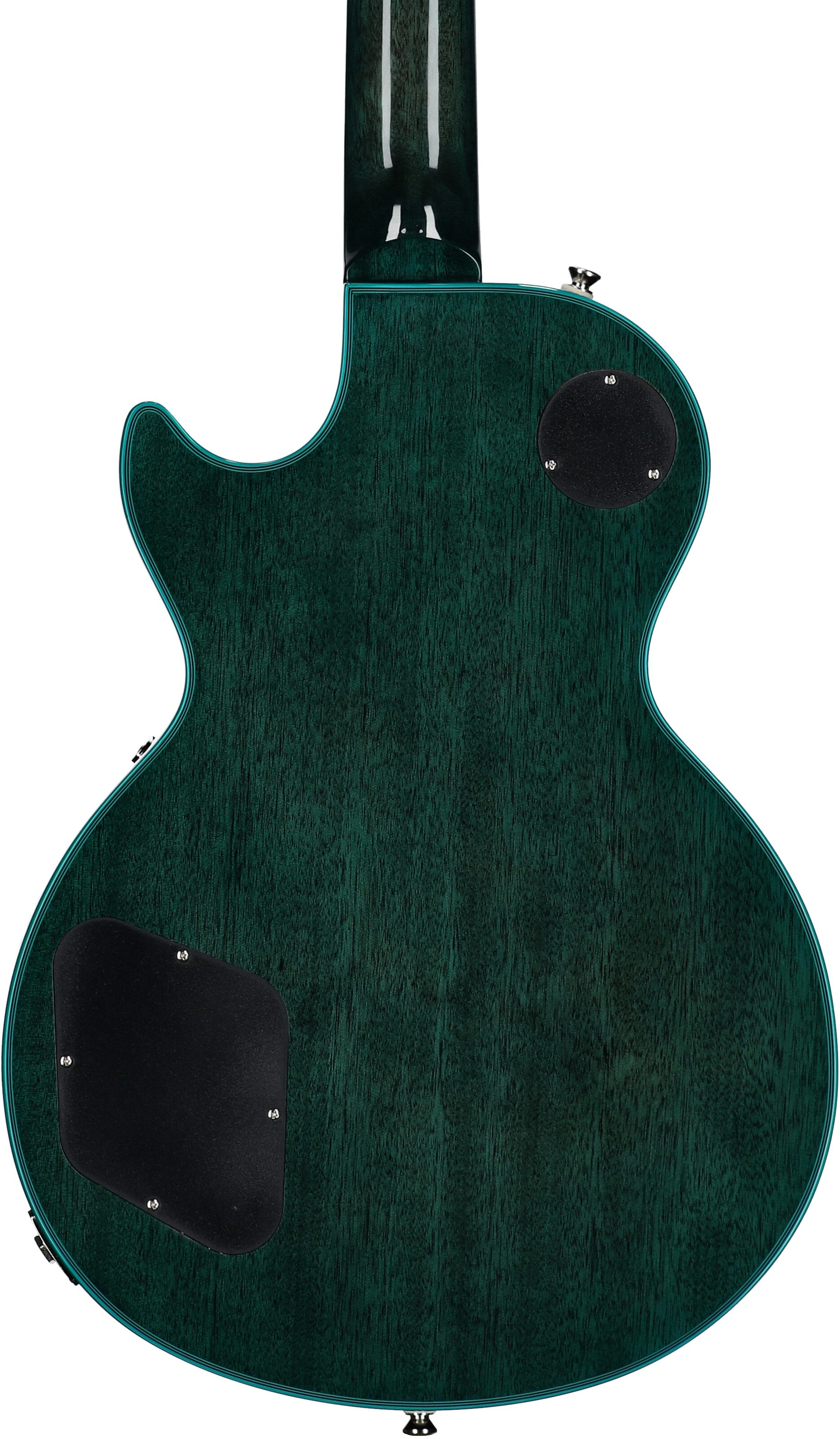 Epiphone Exclusive Inspired by Gibson Les Paul Custom Widow Electric Guitar (with Gig Bag), Peacock Green, Body Straight Back