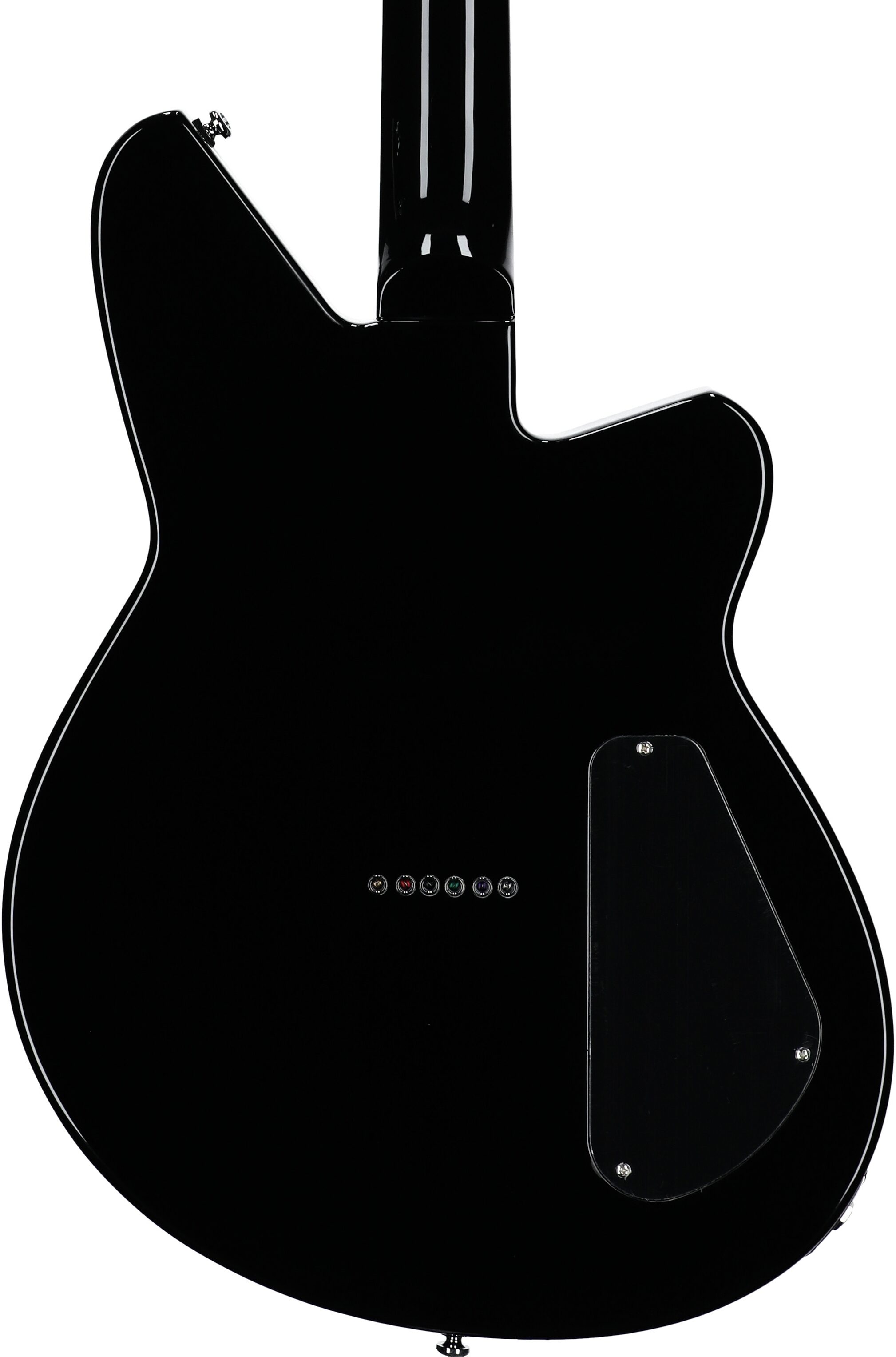 Reverend Airwave Electric Guitar, 12-String (Left-Handed), Midnight Black, Body Straight Back