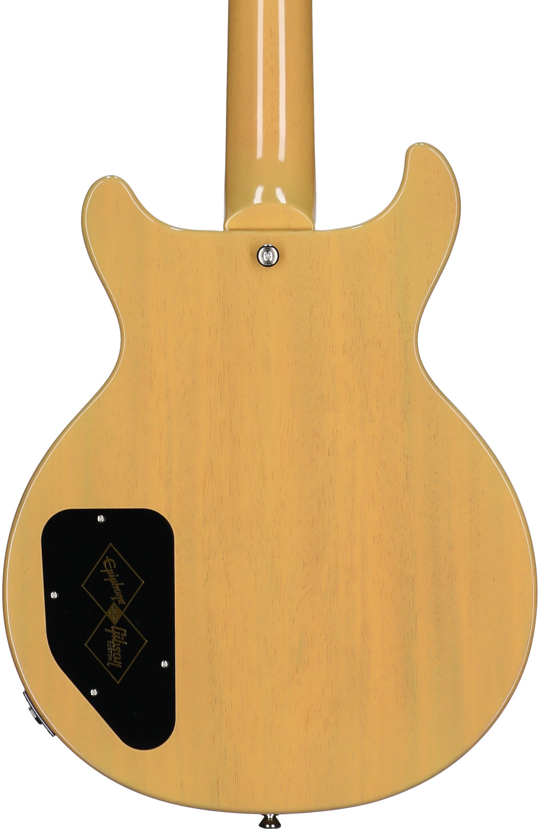 Epiphone Inspired by Gibson Custom 1960 Les Paul Special Double Cut Reissue Electric Guitar (with Case), TV Yellow, Body Straight Back