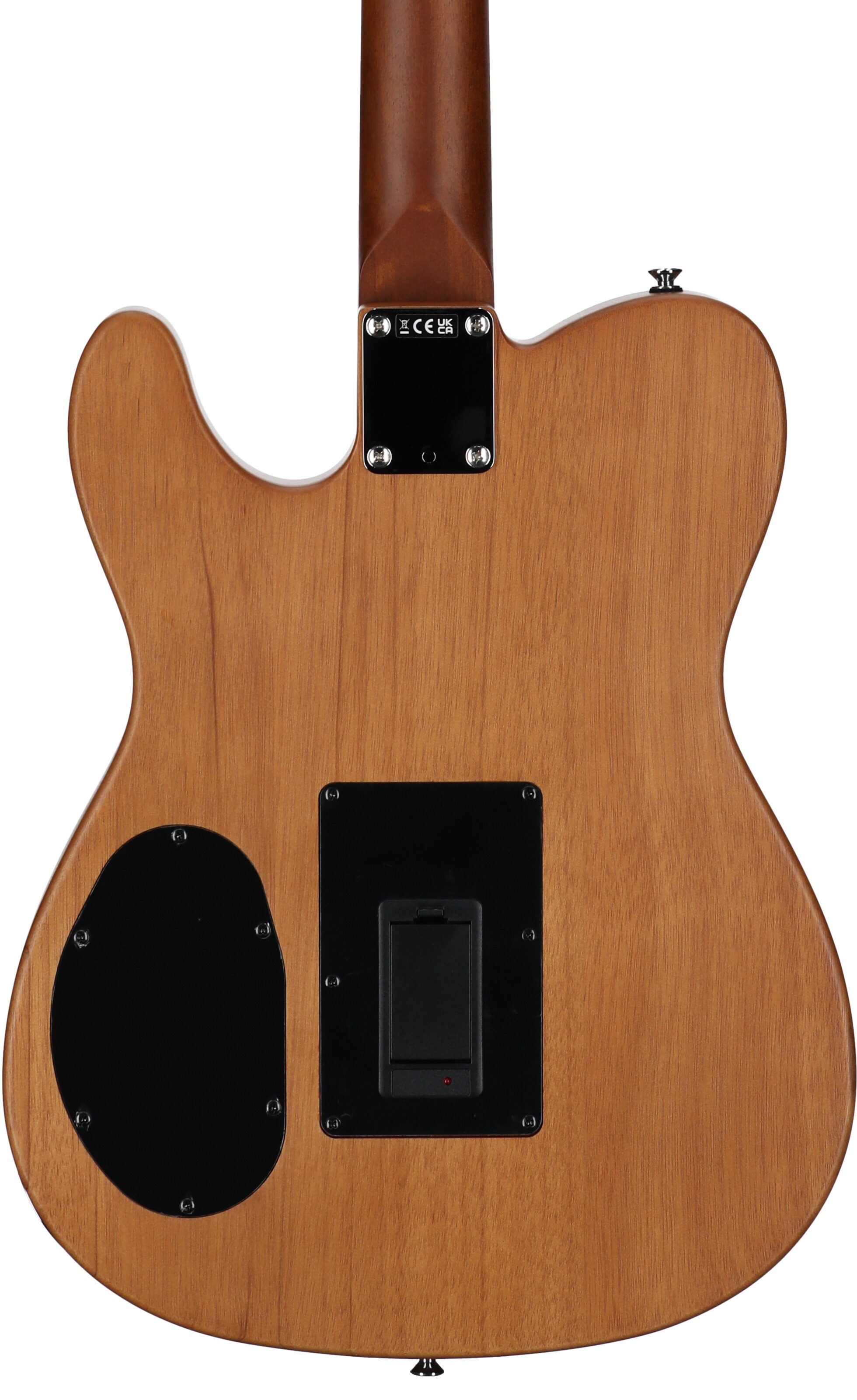 Fender Acoustasonic Standard Telecaster Acoustic-Electric Guitar, Aged Natural, Body Straight Back