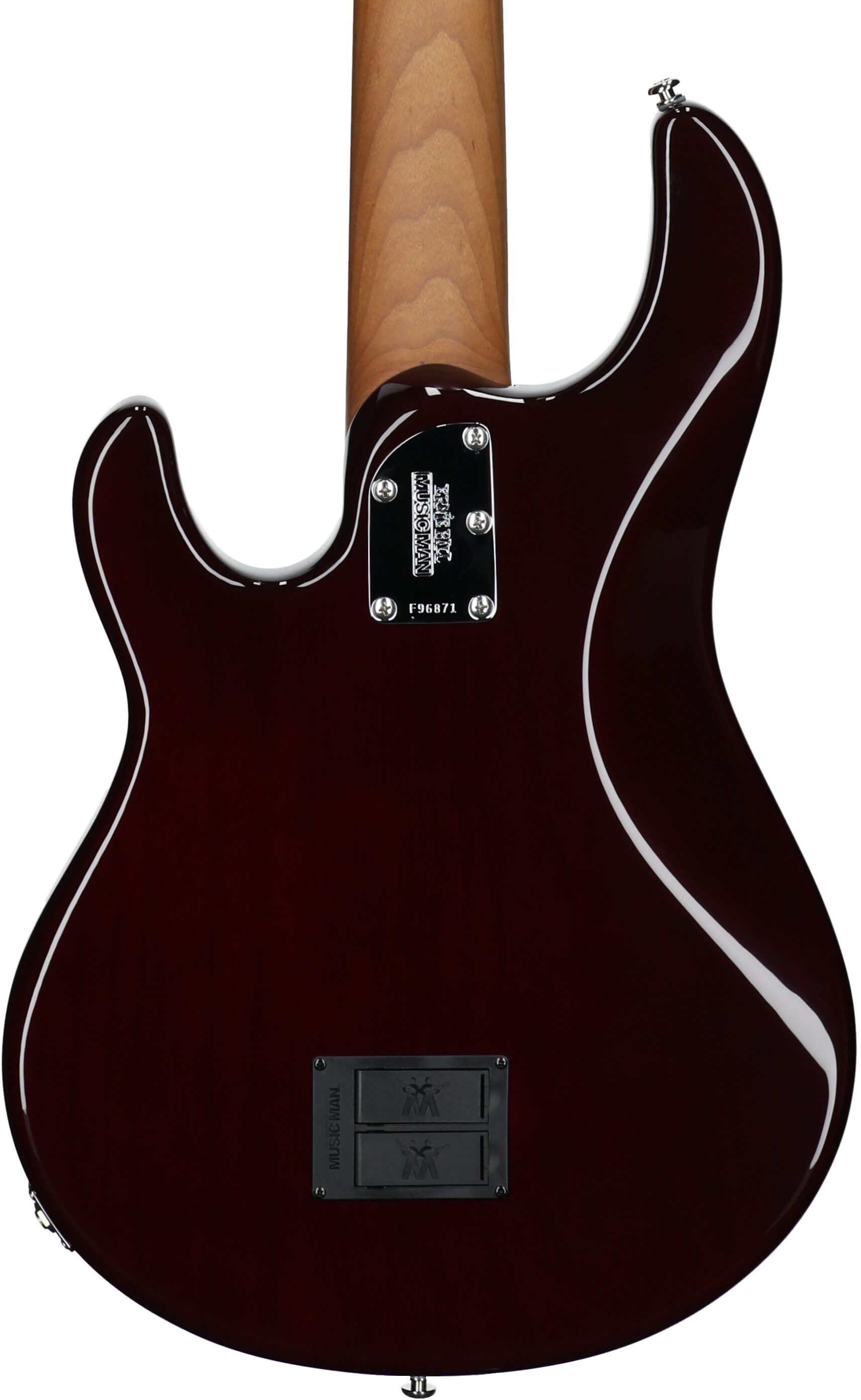 Ernie Ball Music Man StingRay 5 Special Electric Bass, 5-String (with Case), Translucent Oxblood, Maple Fretboard, Body Straight Back