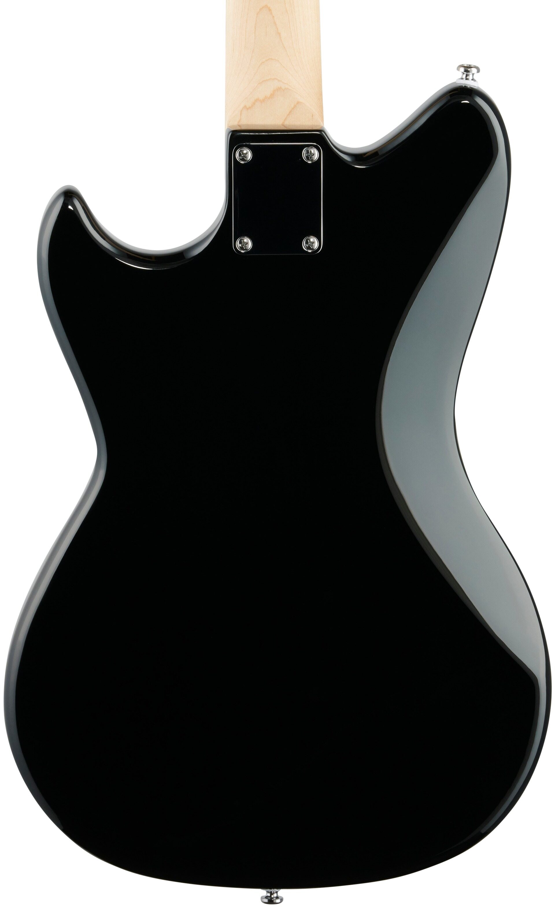 G&L Tribute Fallout Bass Guitar, Brazilian Cherry Fingerboard, Jet Black, Body Straight Back