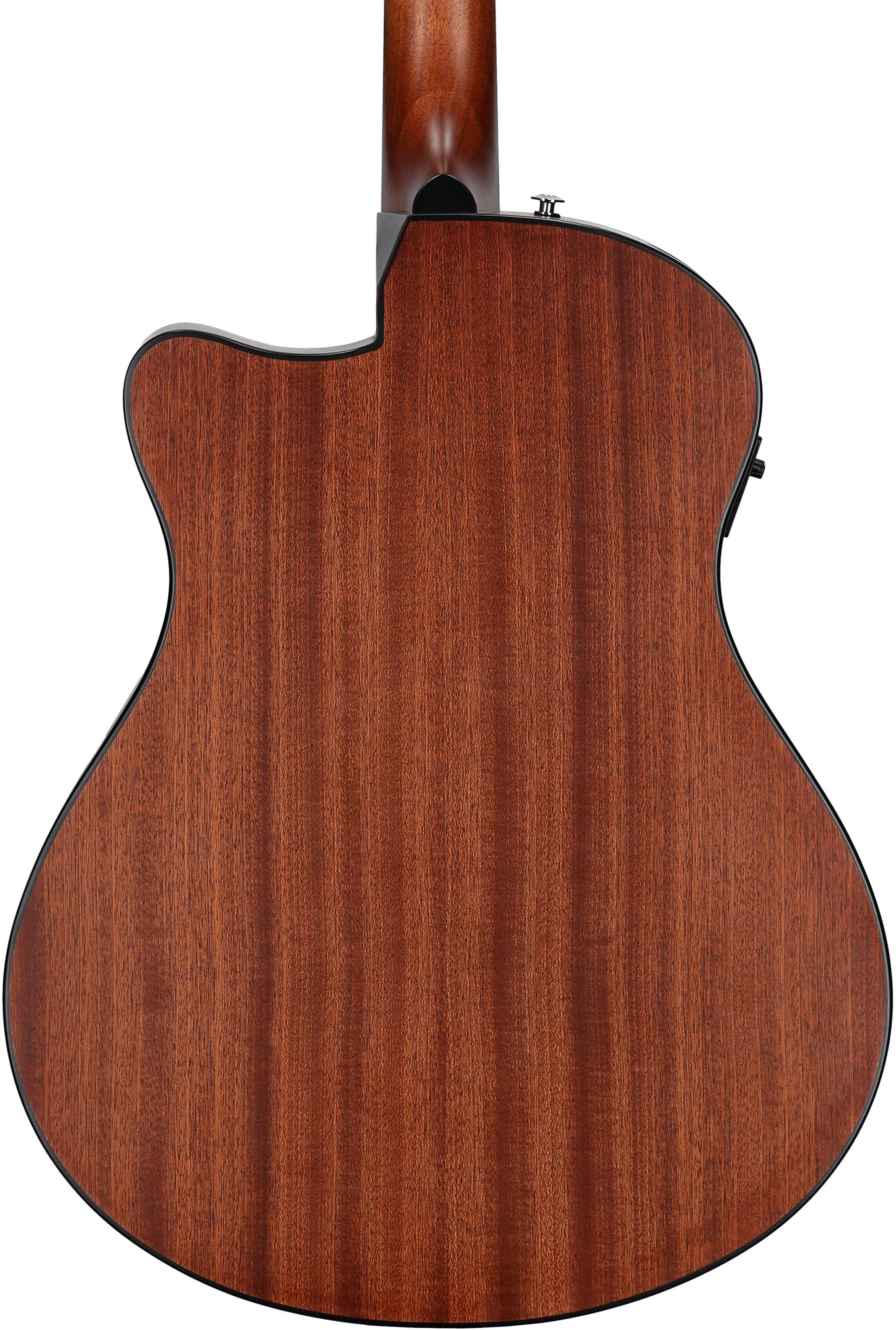 Ibanez AAM50CE Advanced Acoustic-Electric Guitar, Coral Red Burst, Body Straight Back