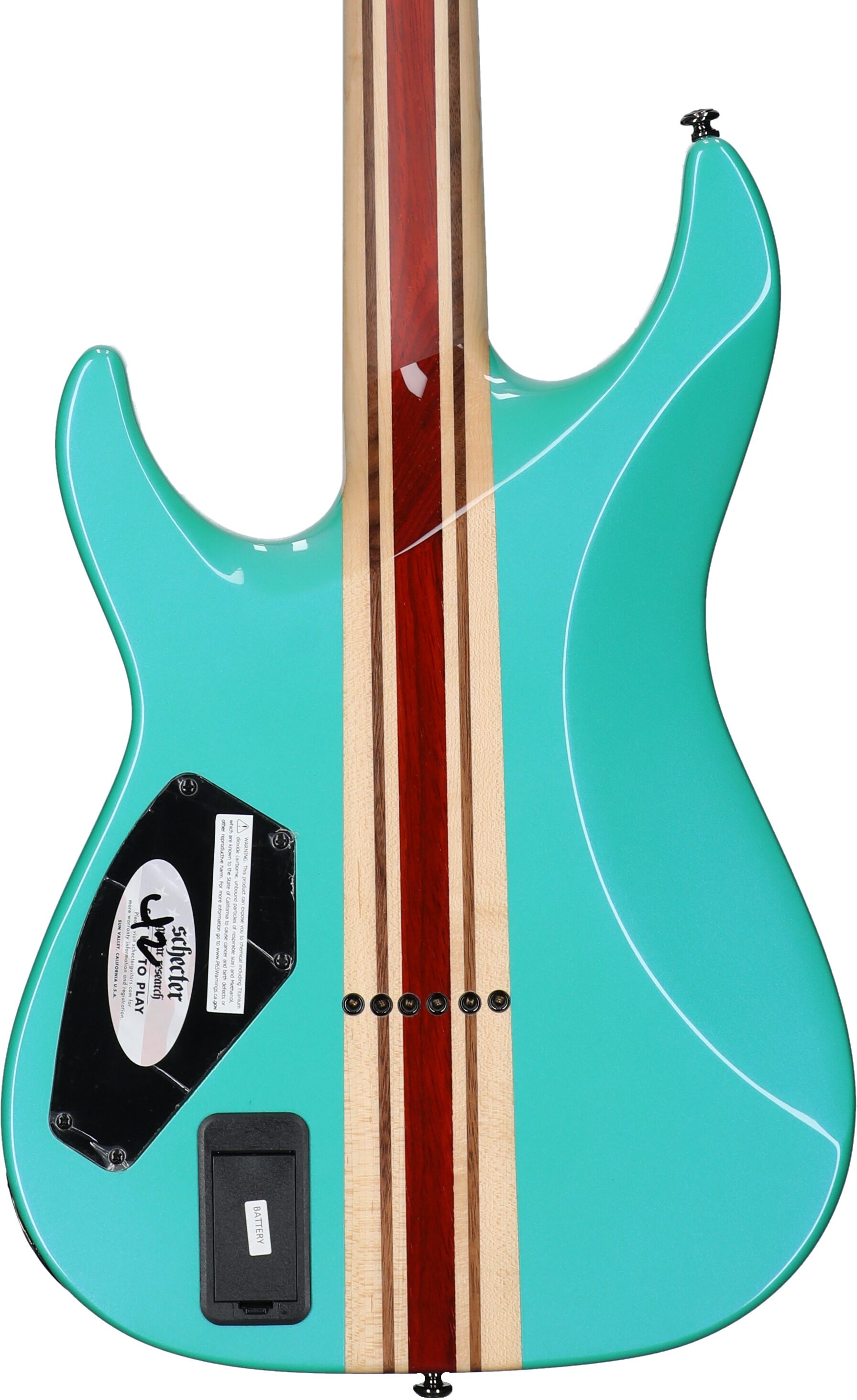 Schecter C1 SLS Custom Electric Guitar, Hollywood Glacier Metallic, Body Straight Back