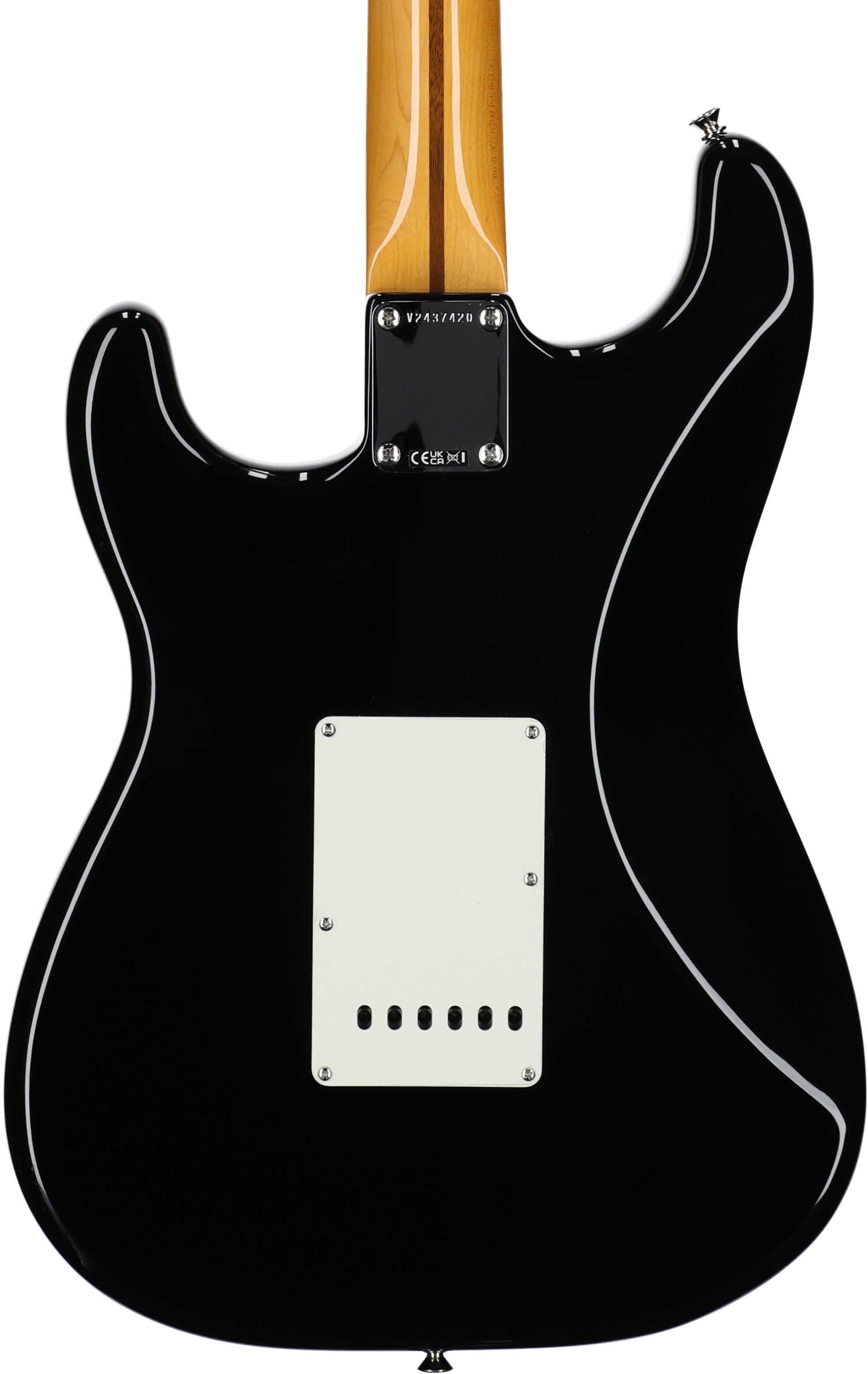 Fender American Vintage II 1957 Stratocaster Electric Guitar, with Maple Fingerboard (and Case), Black, Body Straight Back